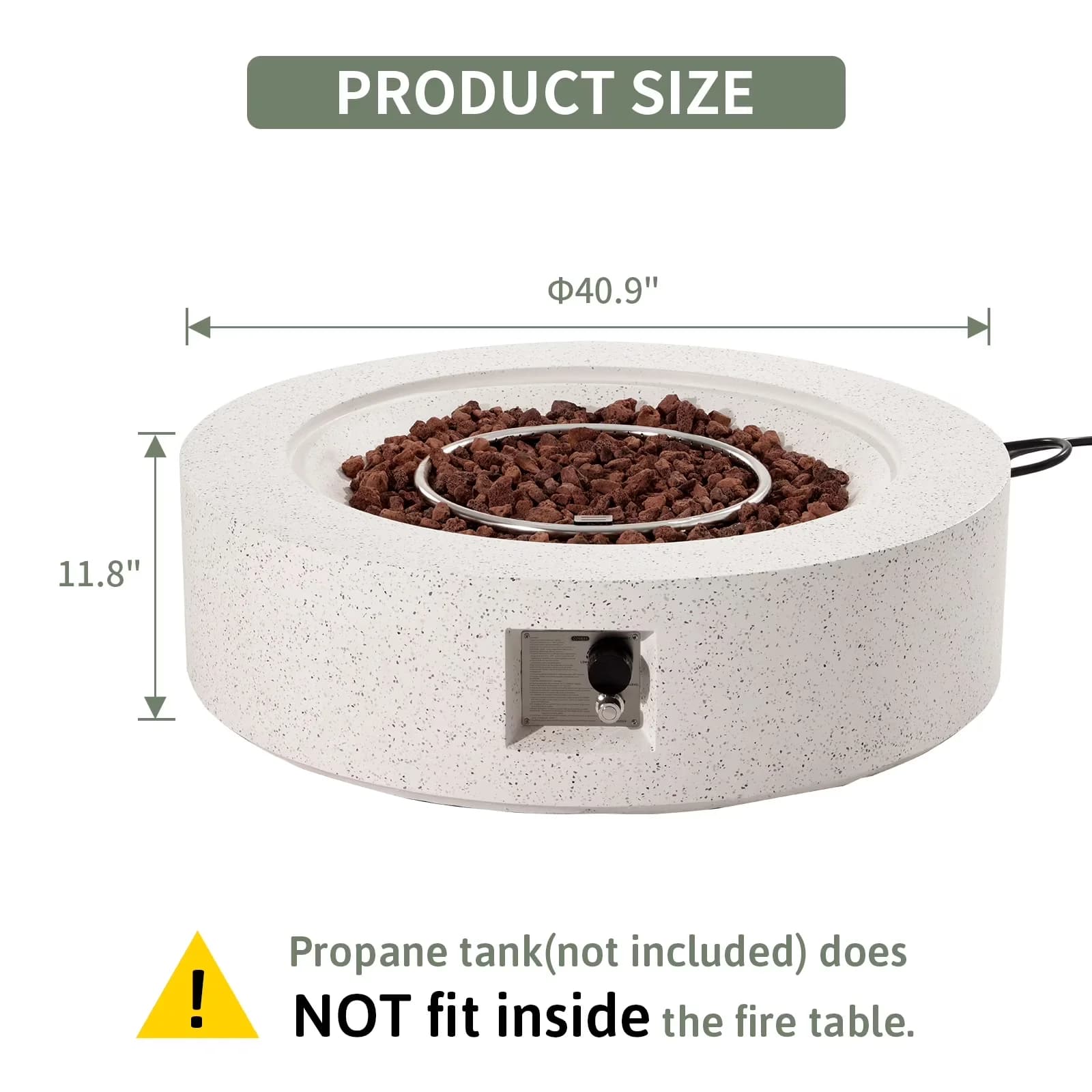 Sleek Outdoor Heating with Portable - Magnesium Oxide, Mgo White Round Model 9969C0