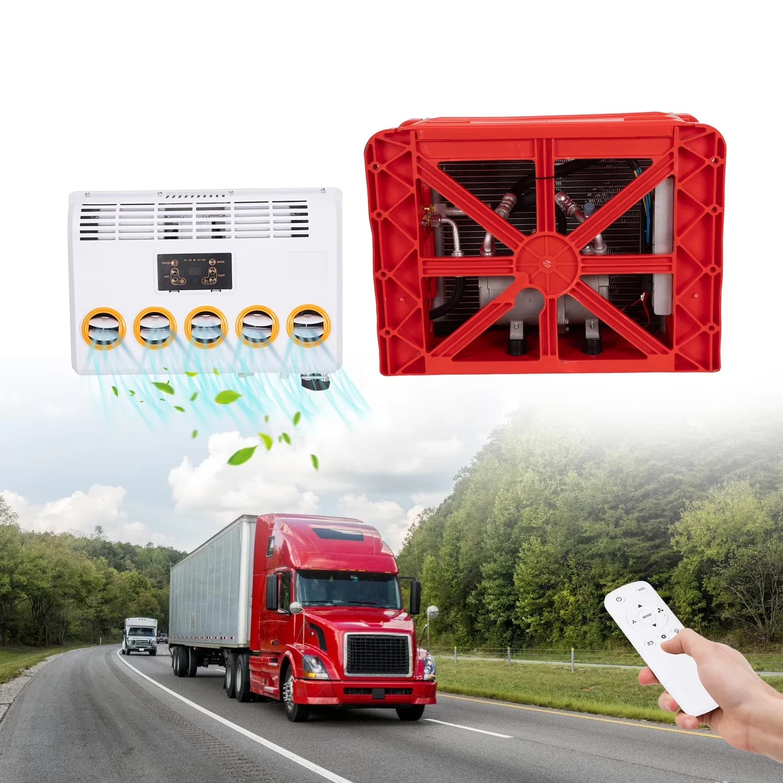 Air Conditioner Durable with 11000 BTU, 24V, Easy Installation - Multicolor for Rv Model 37FAC9