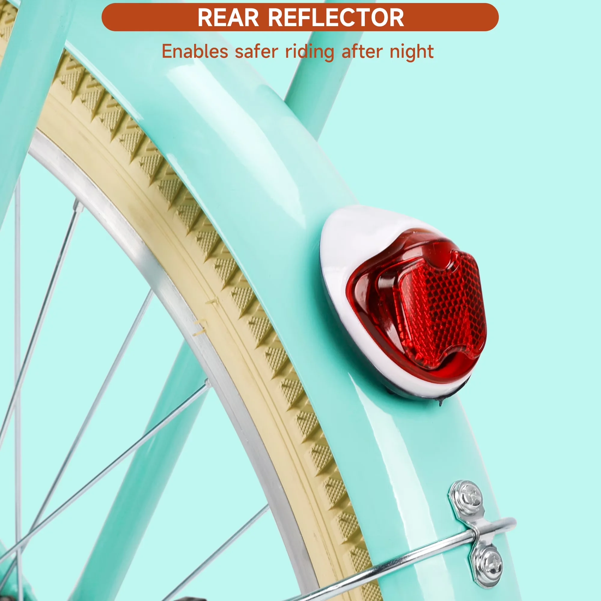 Cruiser Bike Durable with Adjustable Seat Height, Adjustable Handlebar Height - Green Model 0CCFE8