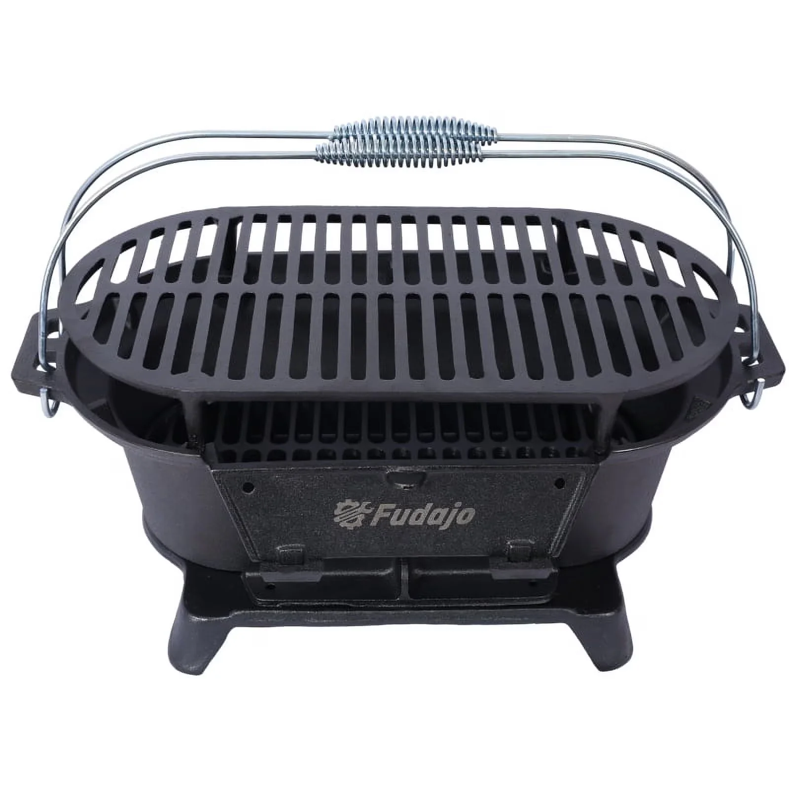 Flat Top Grill Durable with Portable, Oval Cast Iron Outdoor - Iron Black Model 728563
