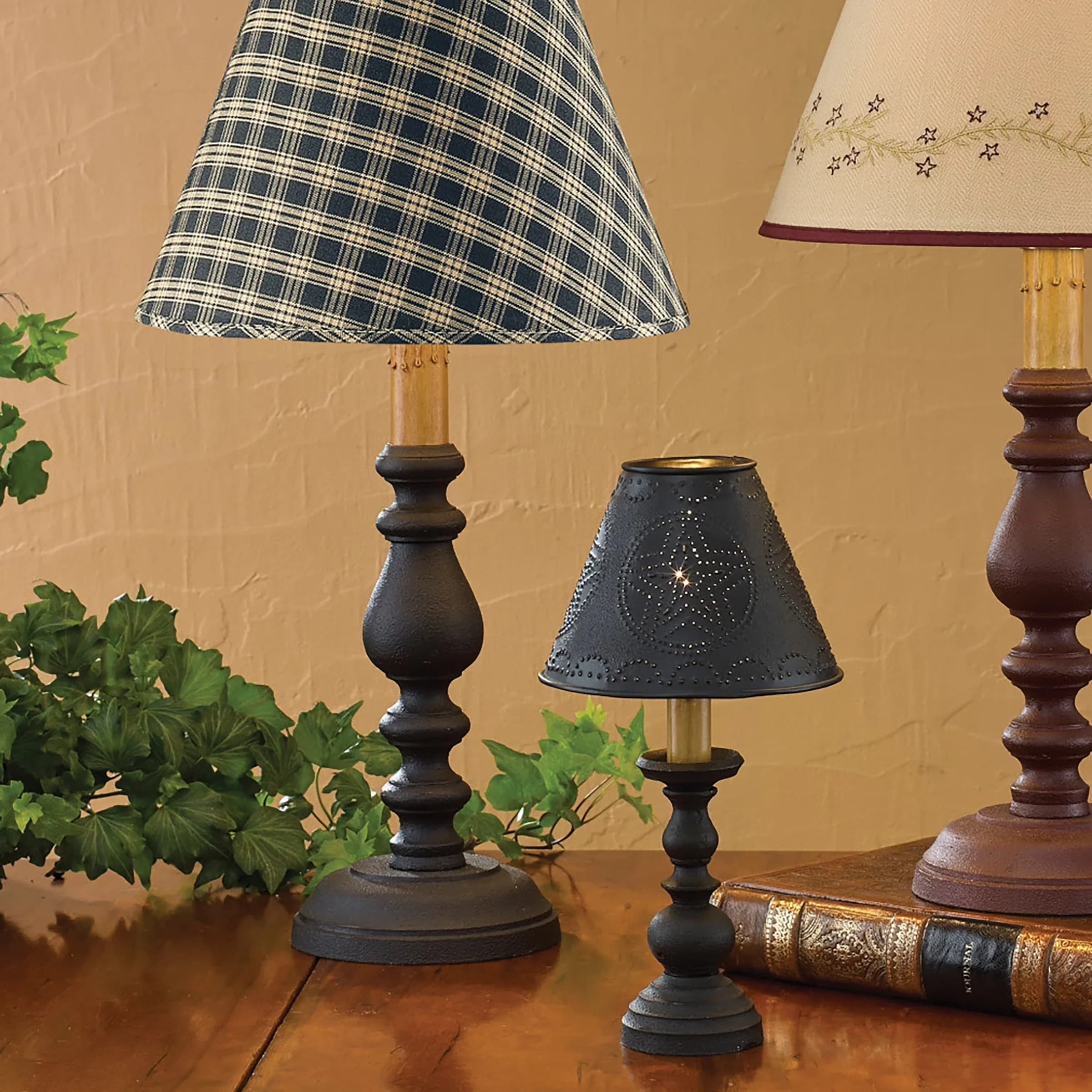 Sleek Table Lamp with Incandescent, Farmhouse, Candlestick 23" Black - Iron Black Model 42D863