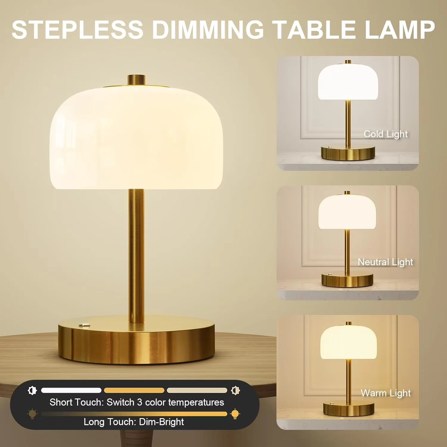 Reliable Lamp Set with Battery, Modern - Gold Metal for Living Room, Bedroom Model 1C1329