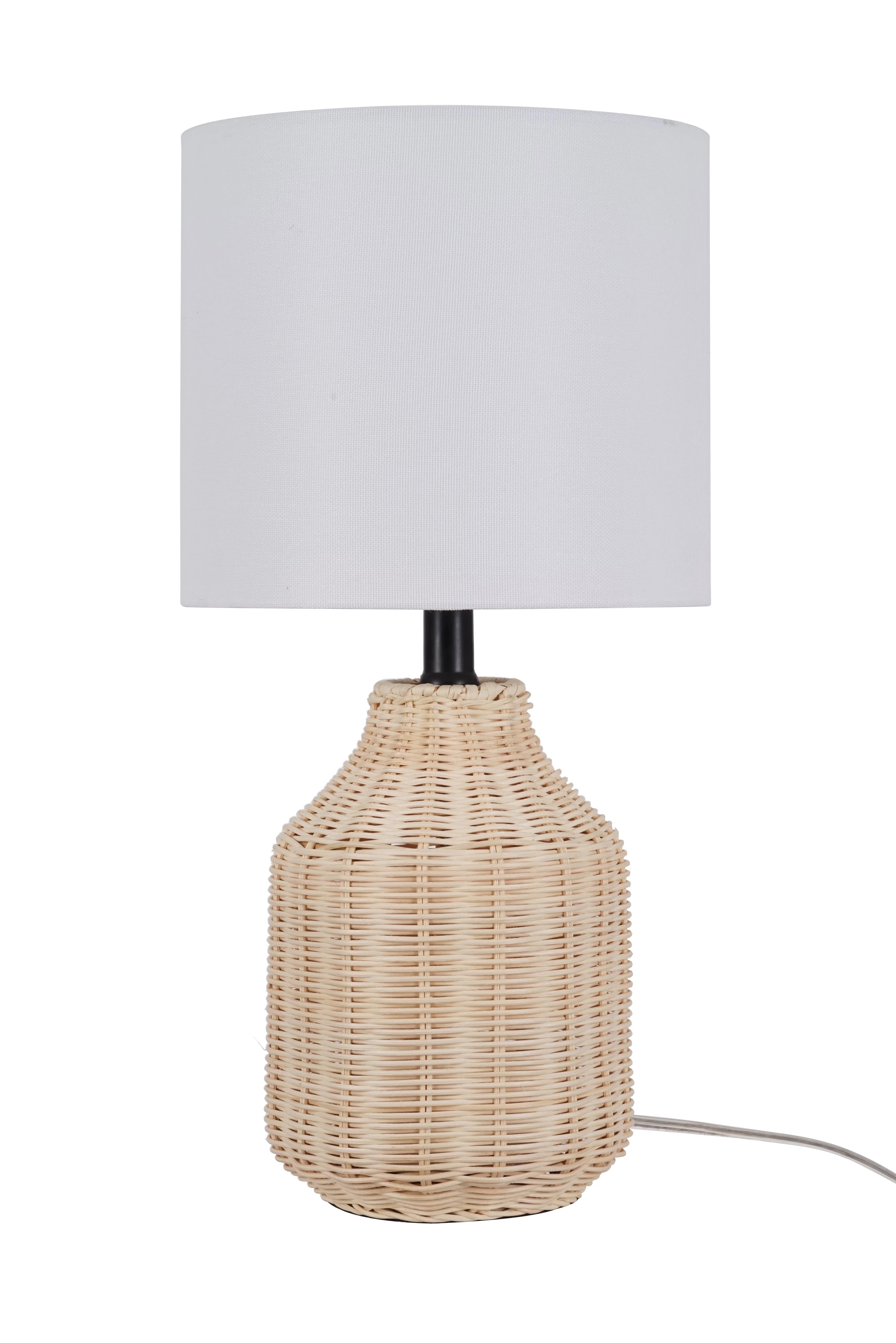 Reliable Table Lamp with LED, Energy Efficient - Rattan, Metal Beige, White Model D02E88