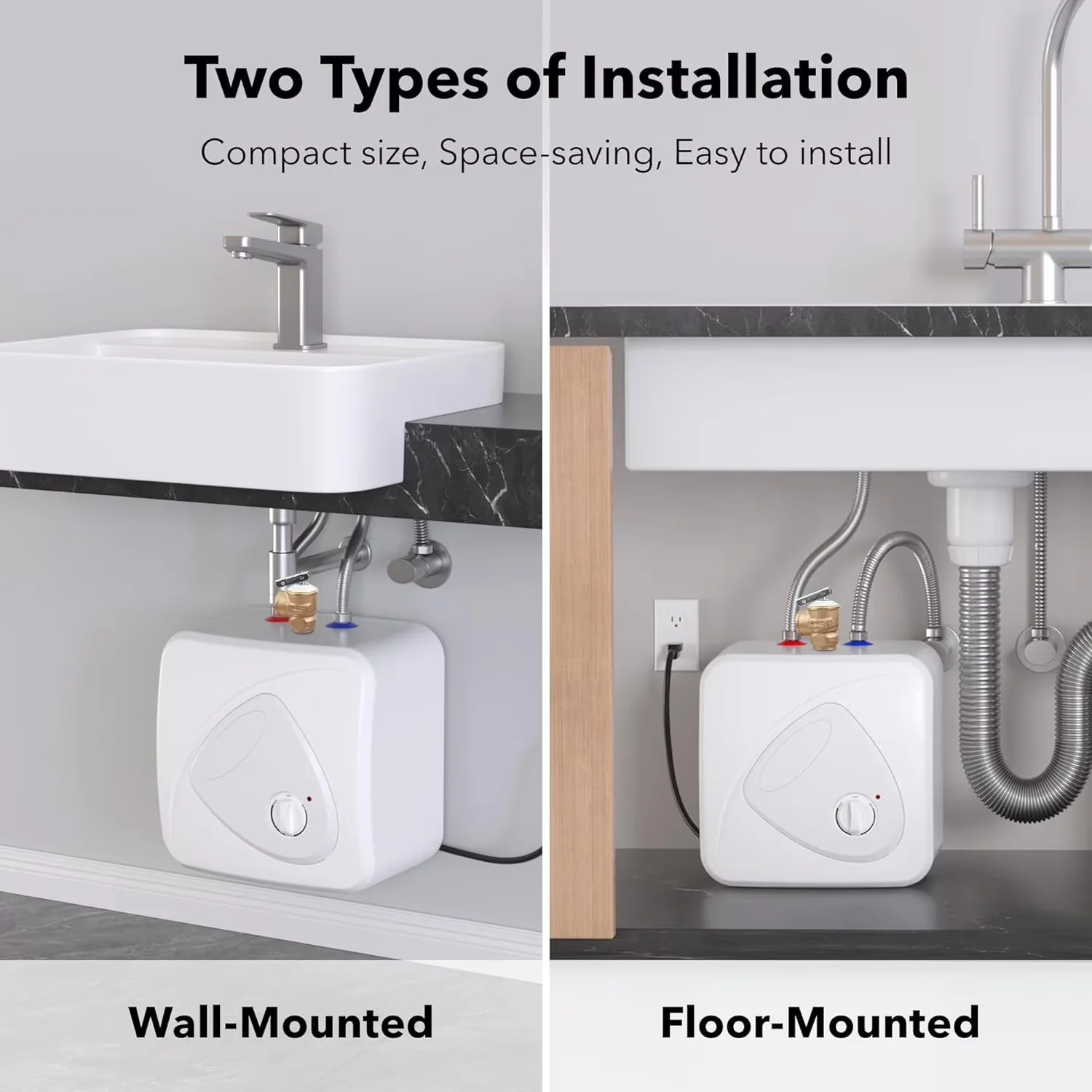 Sleek Plumbing with 1440W, 120V, Electric Mini-Tank Water Heater - Traditional Style Model CF539E