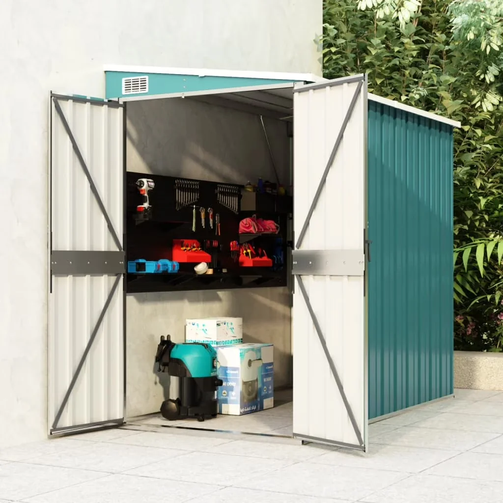 Quality Shed with Lockable Door, Storage Wall-mounted Garden - Anthracite Galvanised Steel, Metal Model 1A5E9E