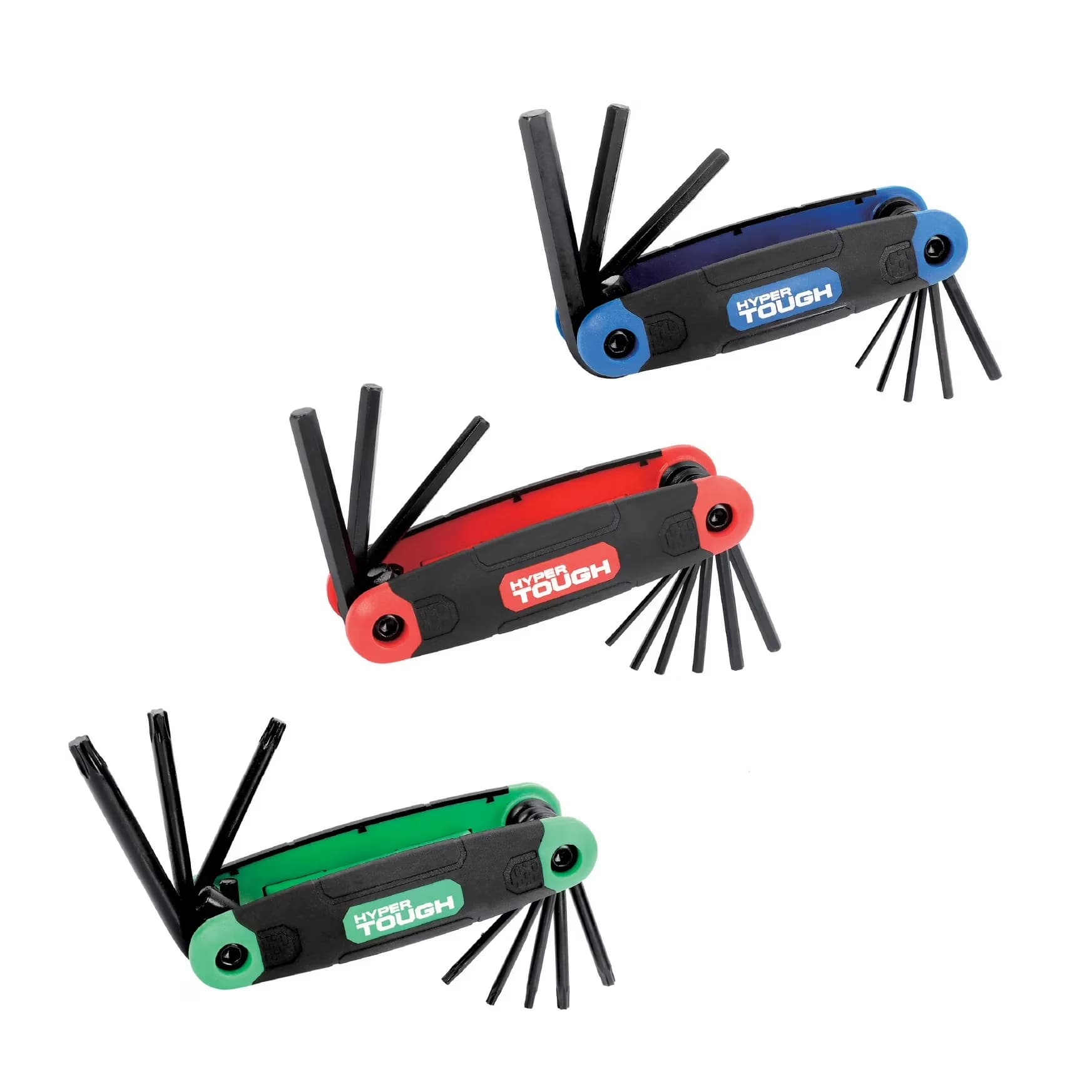 Efficient Hand Tool with Easy To Operate, Dual Ended, 3-Pack Folding Hex Key Set - Model 7E6F37