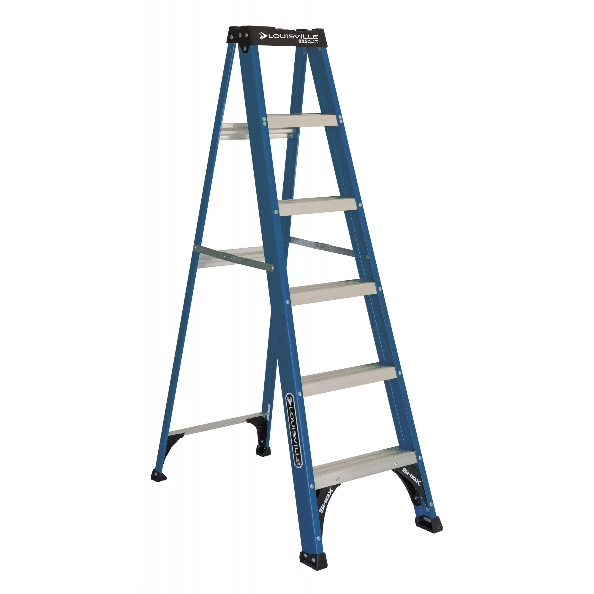 Building Material Modern with Folding, 225-lb, 6 ' Fiberglass Step - Fiberglass 6-Foot Model 4B42CA