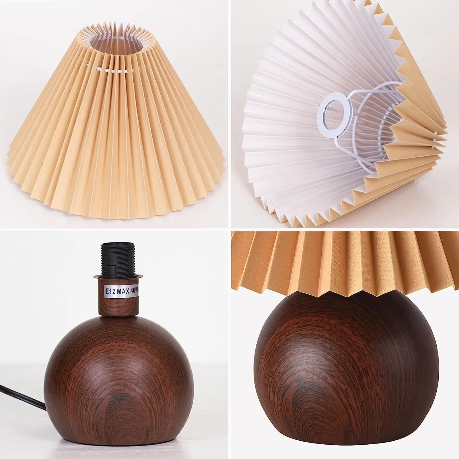 Table Lamp Professional with LED, Farmhouse, Art Deco - Brown Metal for Living Room, Home Office Model FF7E00
