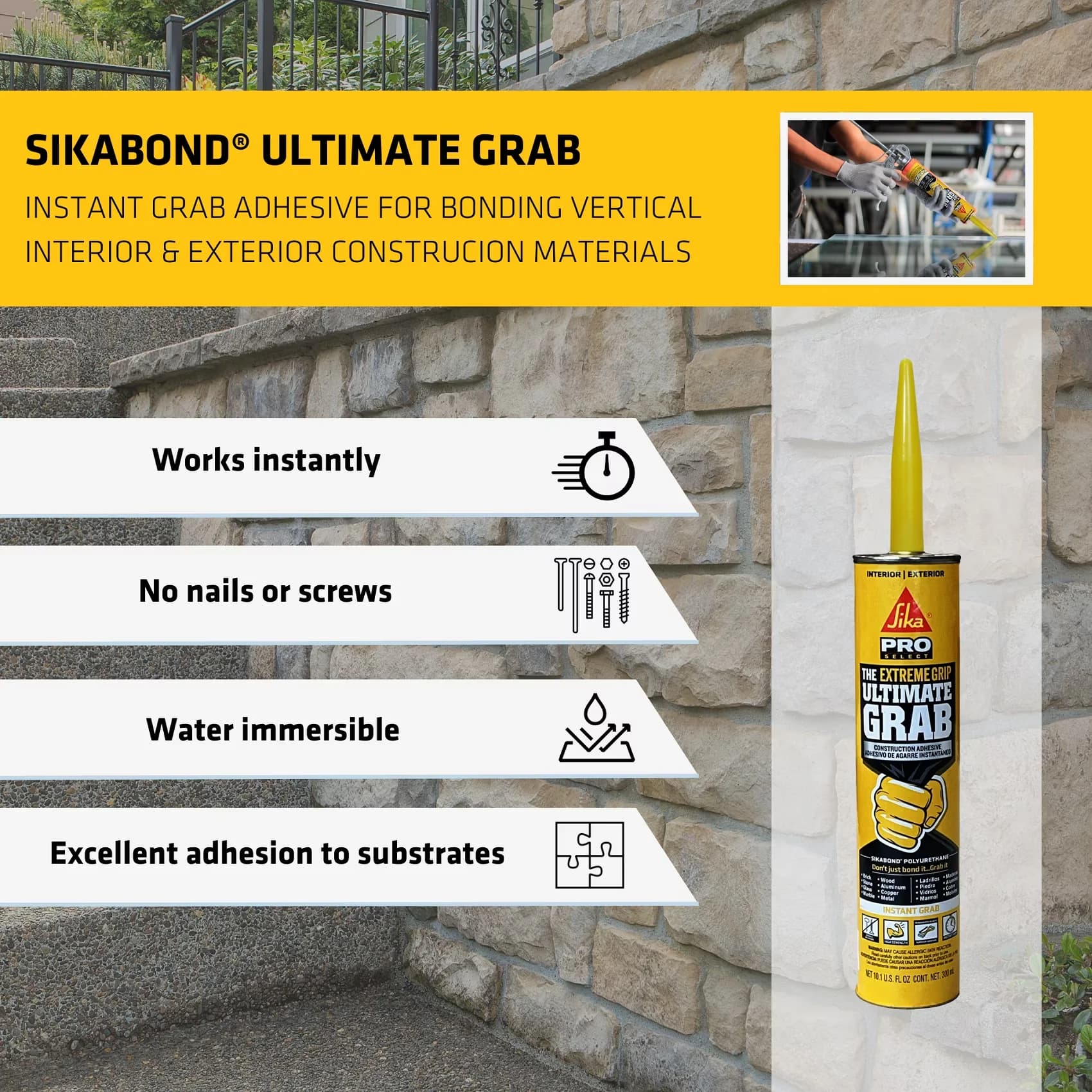 Efficient Adhesives Glues In Paint Supplies Tool with Waterproof, Gray, Ideal - Gray 10.1 fl oz for Indoor, Outdoor Model D0908D