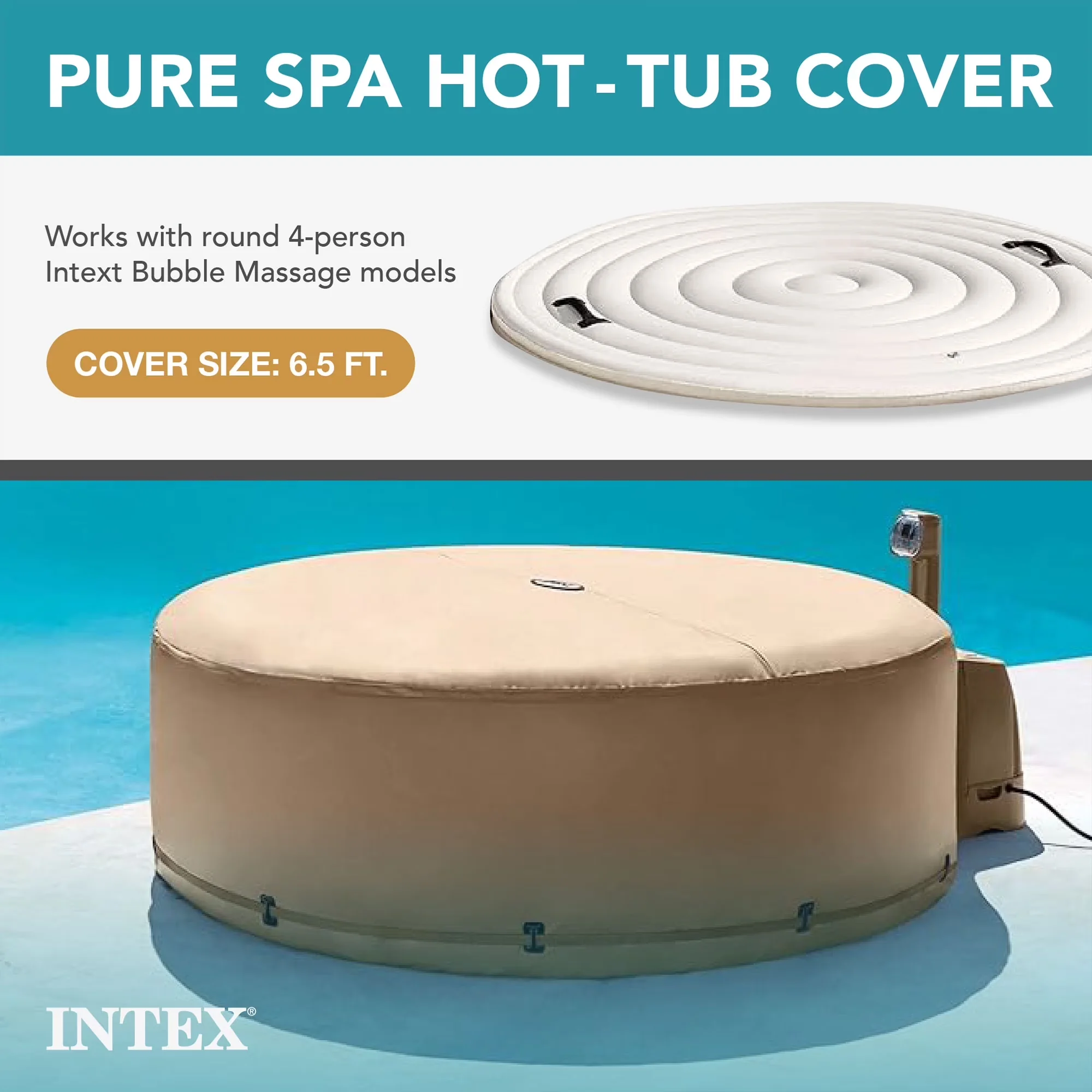 Premium Hot Tub with Uv Resistant, Foam Headrest (2 Pack) and Seat (2 Pack) - Beige Foam Model FE5FED