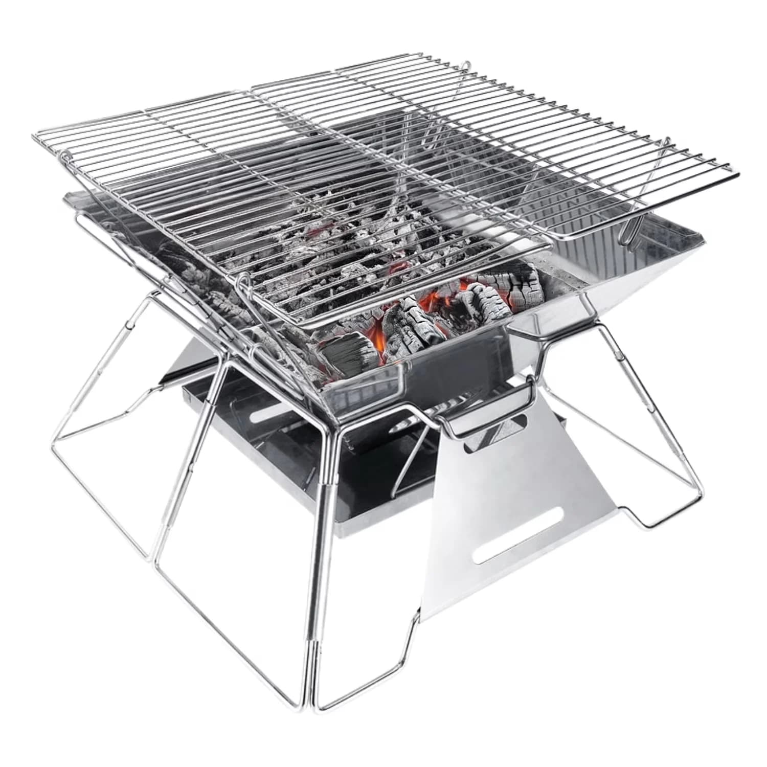 Efficient Flat Top Grill with Charcoal Basket, Carry Bag - Metal 14 - Heavy Duty Model 6D2643