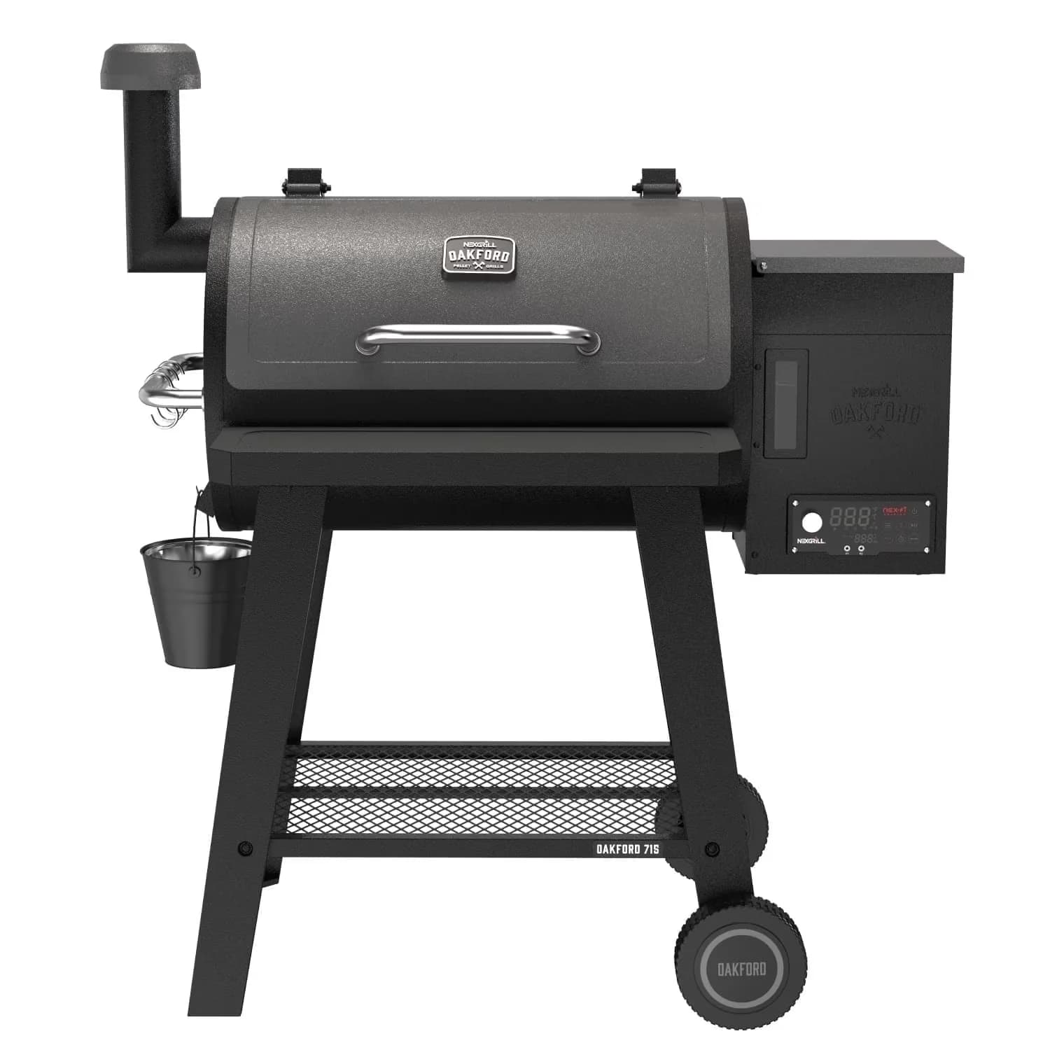 Smoker Efficient with Bluetooth Enabled, Oakford 715 Wood Pellet Grill, Heavy Duty Pellet Grill - Steel Gray Model 5B0C1D