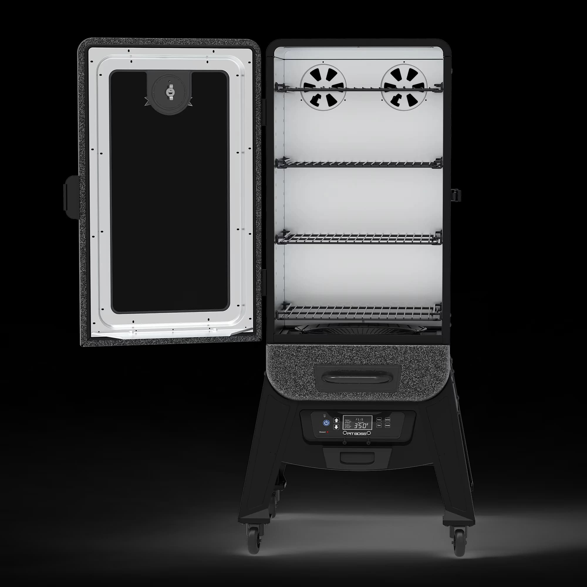 Stylish Charcoal Grill with Silver Hammertone, 3-Series Electric Vertical Smoker - Heavy-Duty Steel Silver Model 0D6429