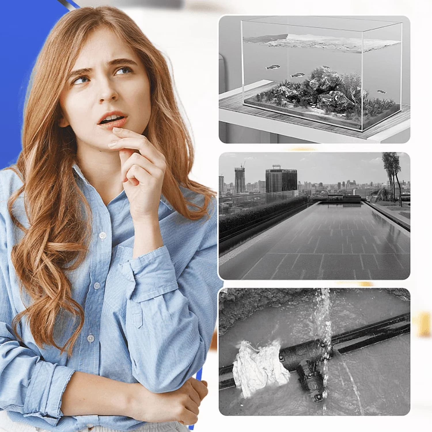 Sleek Building Material with Durable, Underwater Waterproof Adhesive Paste - Plastic Model E0561F