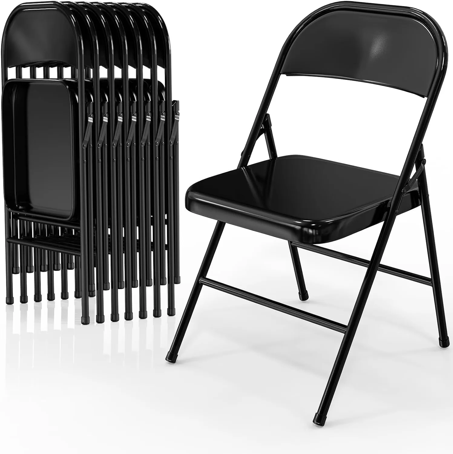 Durable Patio Chair with Capacity 350 lbs, Folding Chairs All Steel Metal Frame, Durable Portable and Versatile for Indoor, Outdoor - Model A762C3