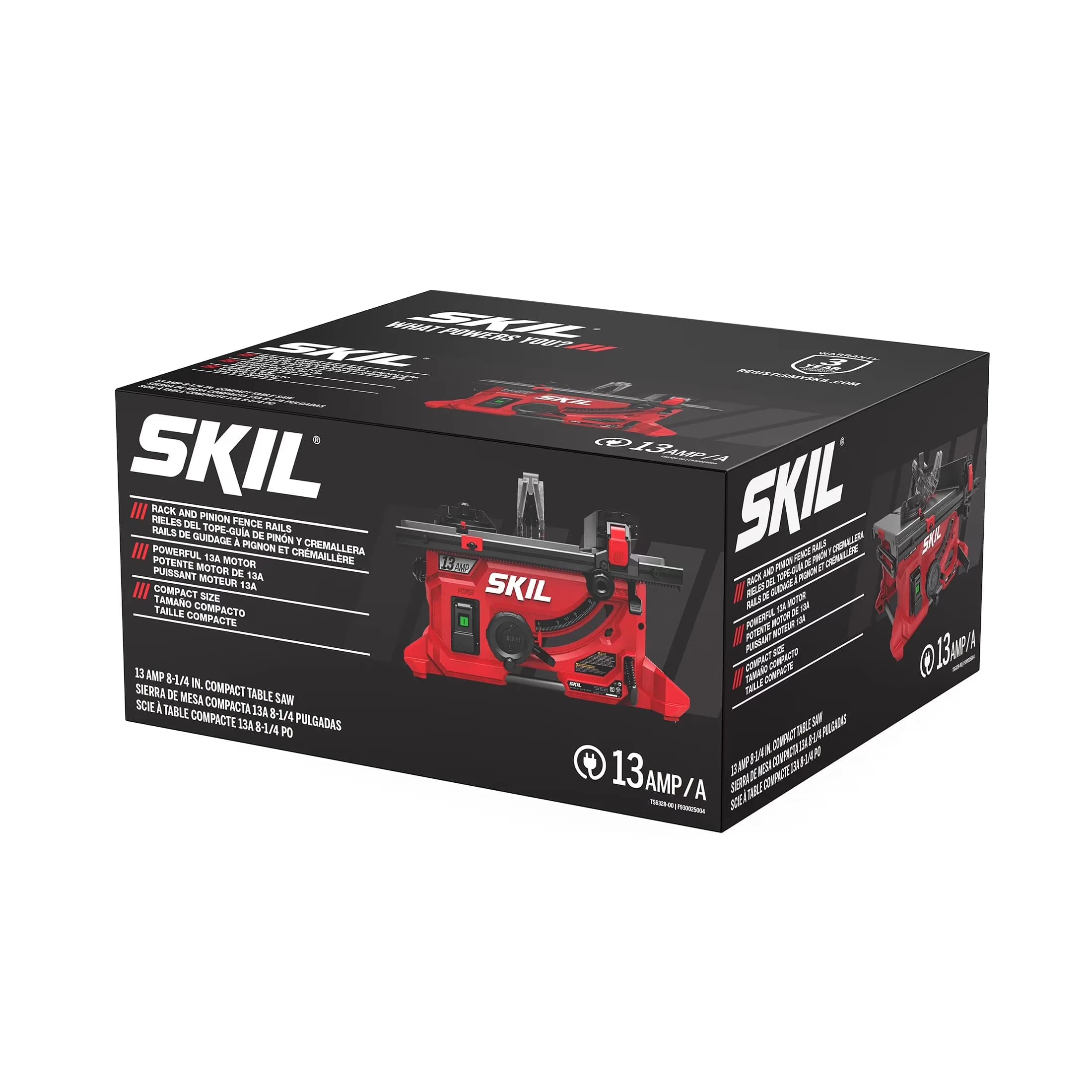 Power Saw Classic with Easy To Operate, Rack and Pinion Rip Fence, 13 Amp Compact Jobsite Table - 8-1/4 Inch Model 65F22A