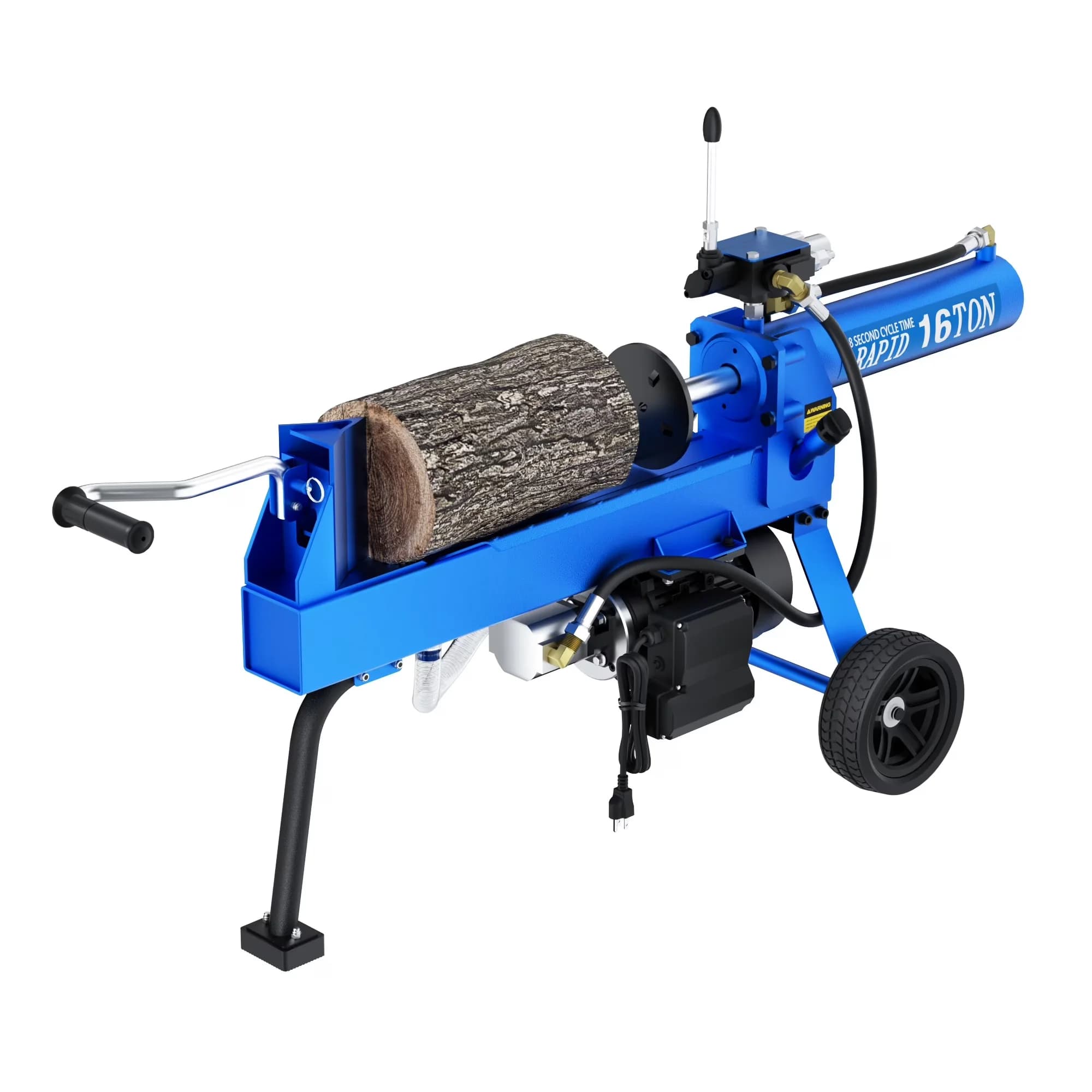 Logsplitter Compact with 1600W, Wheeled, Portable 16 Ton Electric Log Splitter - Blue Model AAE579