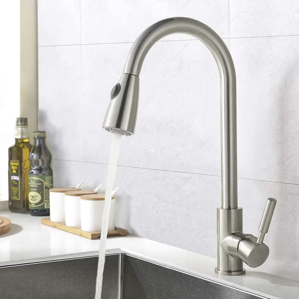 Sleek Kitchen Renovation with Easy Installation, 360 Degree Rotation - Silver Stainless Steel, Ceramic Model 92BD14