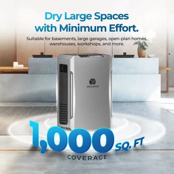 Dehumidifier Innovative with Automatic Shut-Off, Adjustable Humidistat - Gray for Large Model 7BA357