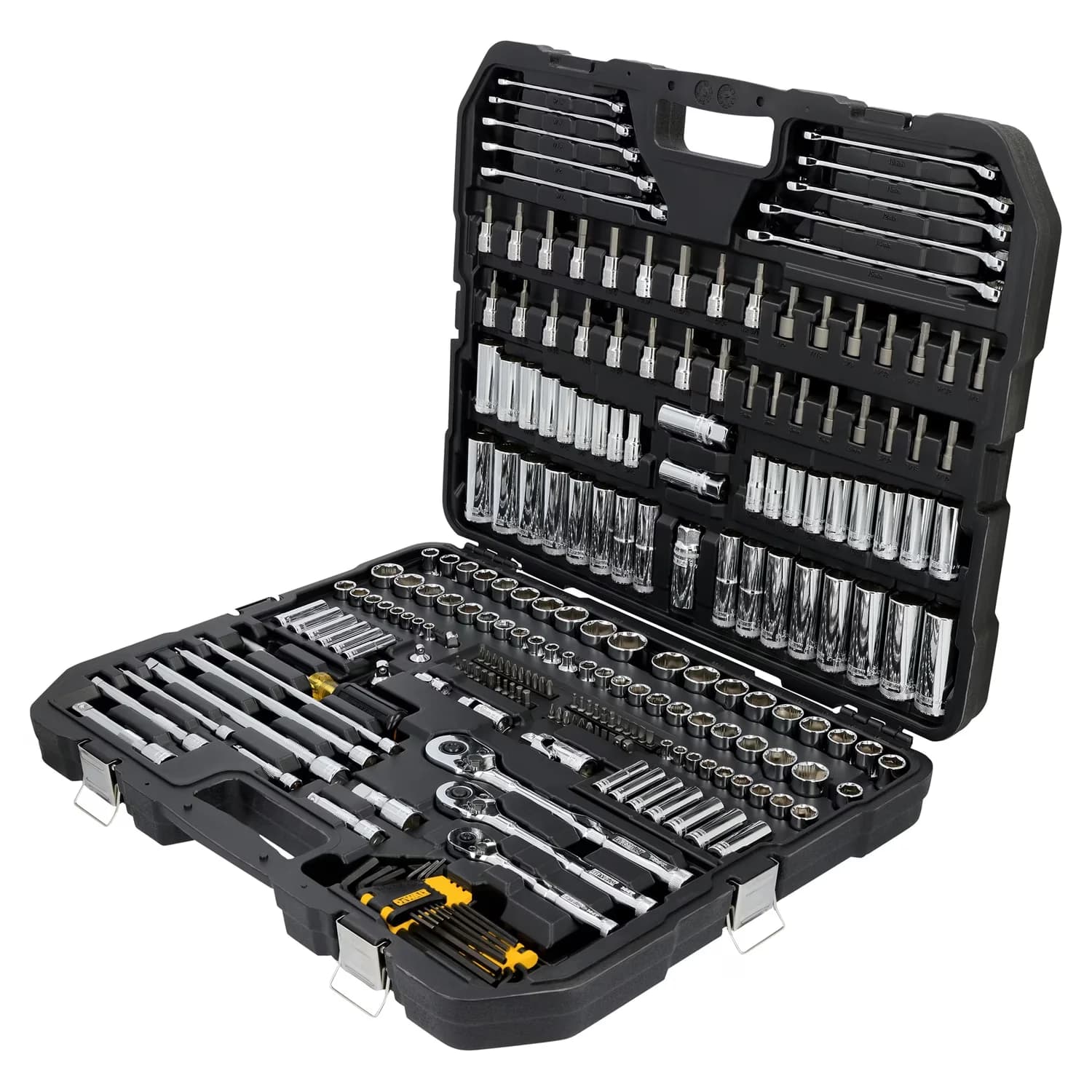 Compact Hand Tool Set with Meets or exceeds ANSI/ASME standards, 242 Pieces plus Case, 3 Drive Mechanics - Yellow Model C4D1DB
