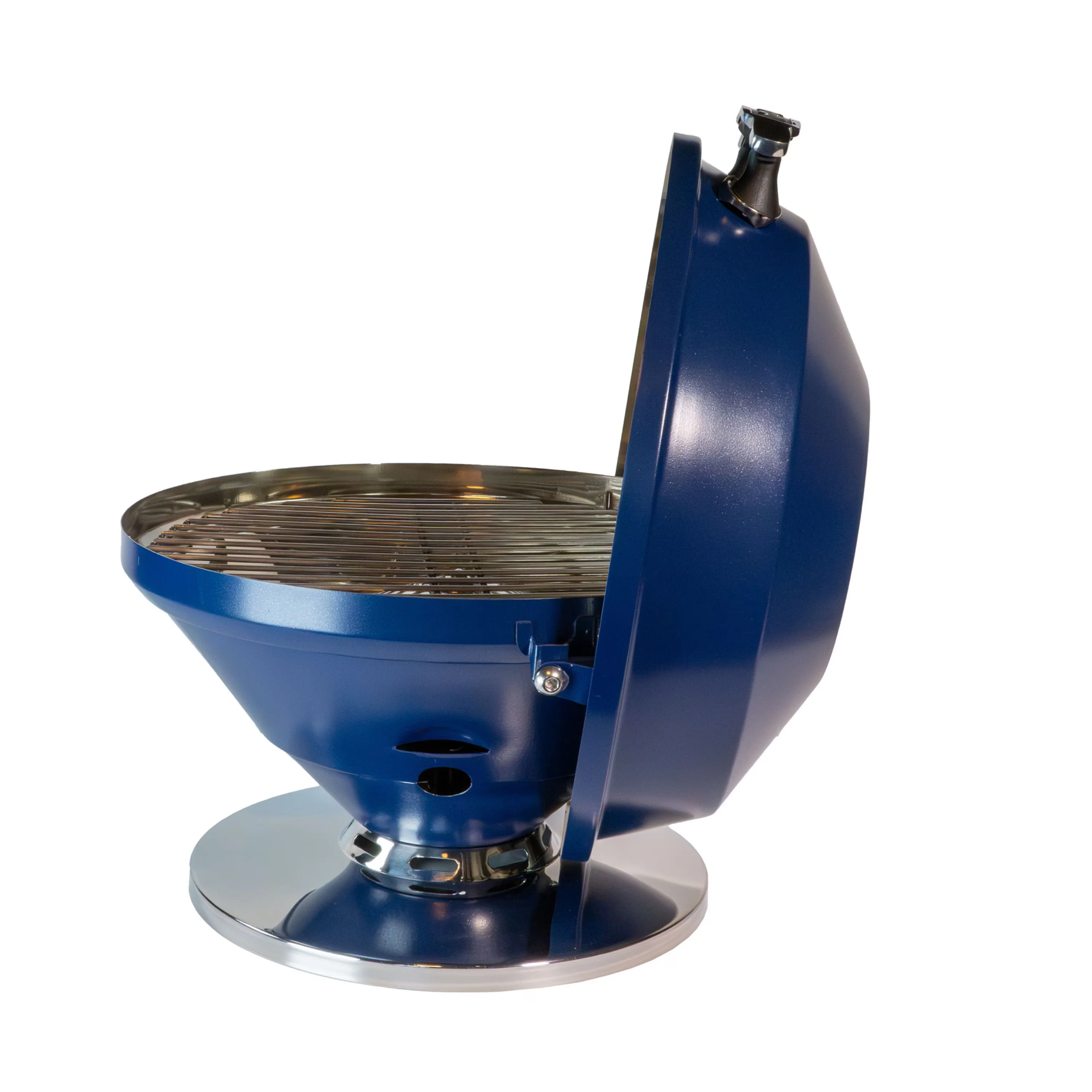 Classic Gas Grill with Rust Resistant, Portable - Blue Stainless Steel, Ceramic Coating - Exterior Model A046E6
