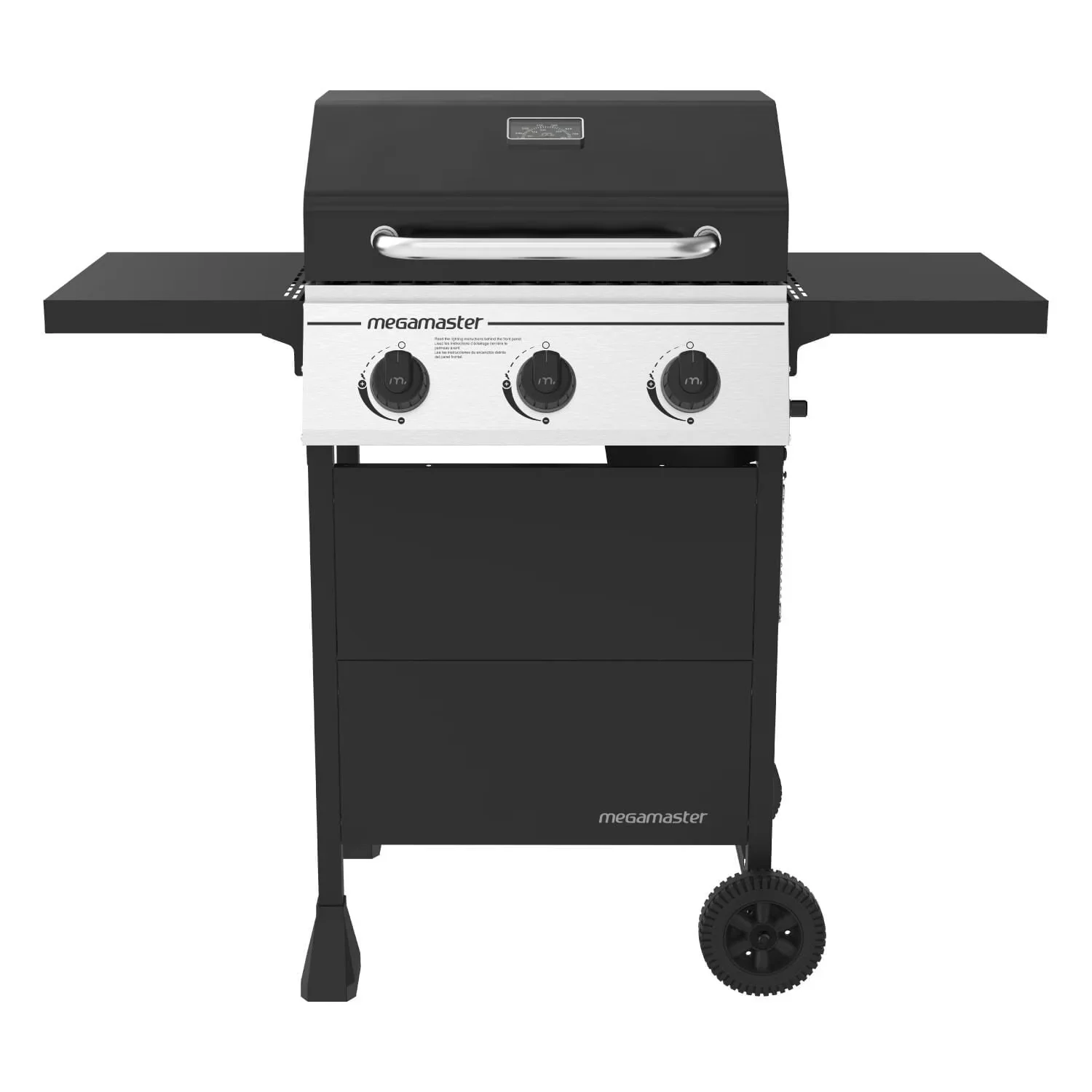 Stylish Gas Grill with Warming Rack, 429.81 sq. in. Cooking Space - Steel Silver Model A03893