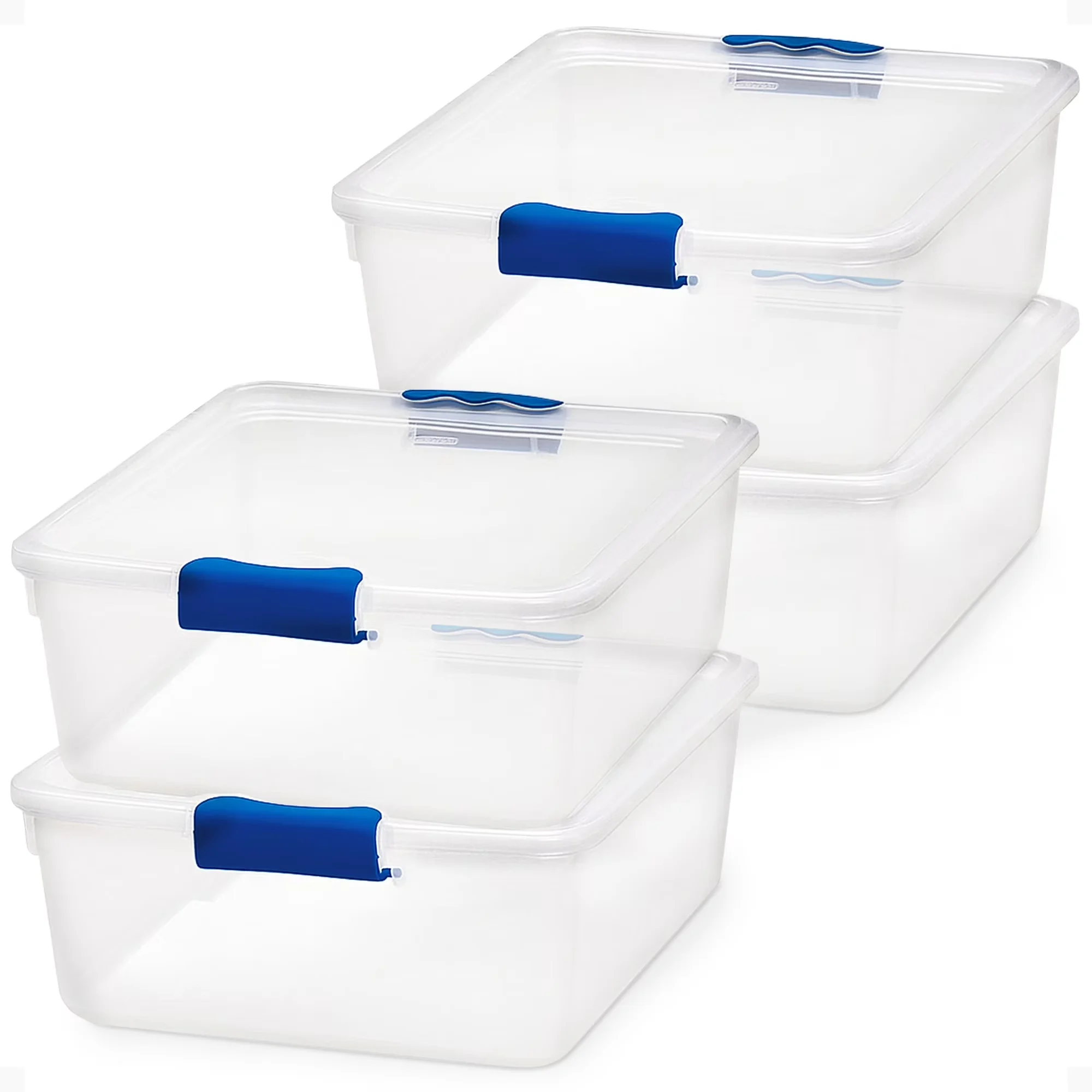Compact Garage Storage Supply with 4 Pack, Capacity: 15.5 quart - Clear Plastic Model 2AD852