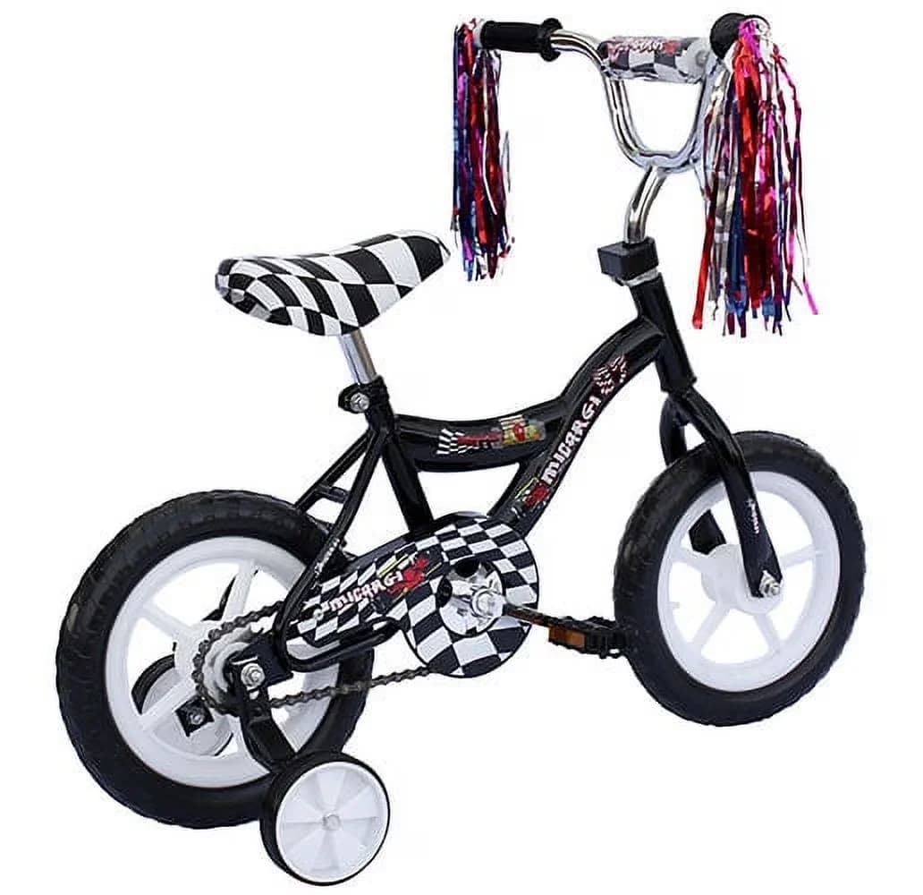 Compact Kids Bike with Training Wheels, This bike features cool wheel inserts - Black Model A75FF0