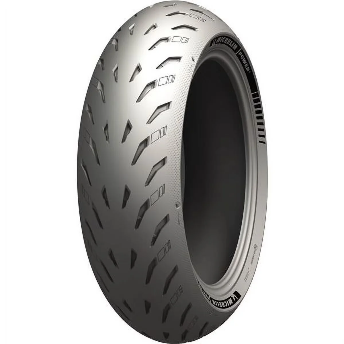 Modern Motorcycle Tire with Wet Or Dry, 180/55ZR-17, Power 5 Rear - Black Model 09E46F