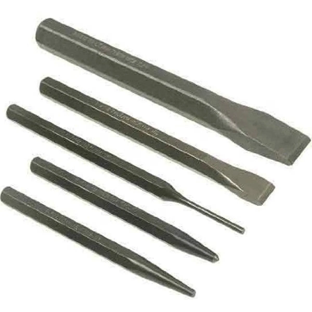 Hand Tool Set Versatile with Rust Resistant, 5-PC PUNCH AND, Alloy steel for hardness and durability - Black Model 850945