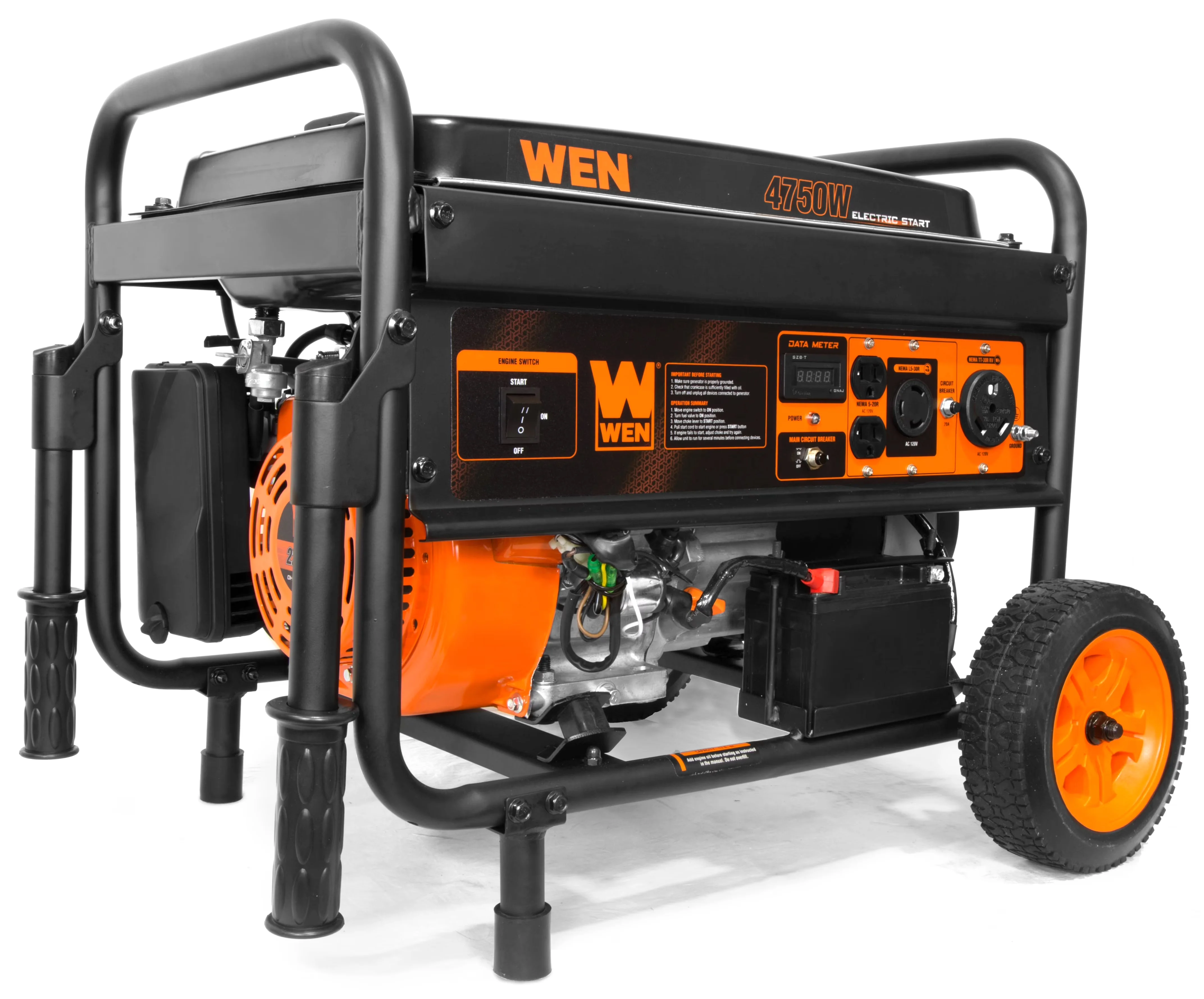 Efficient Generator with 4750W, Low Oil Shutdown, 4750W Electric Start (56475) - Model FCE8B9