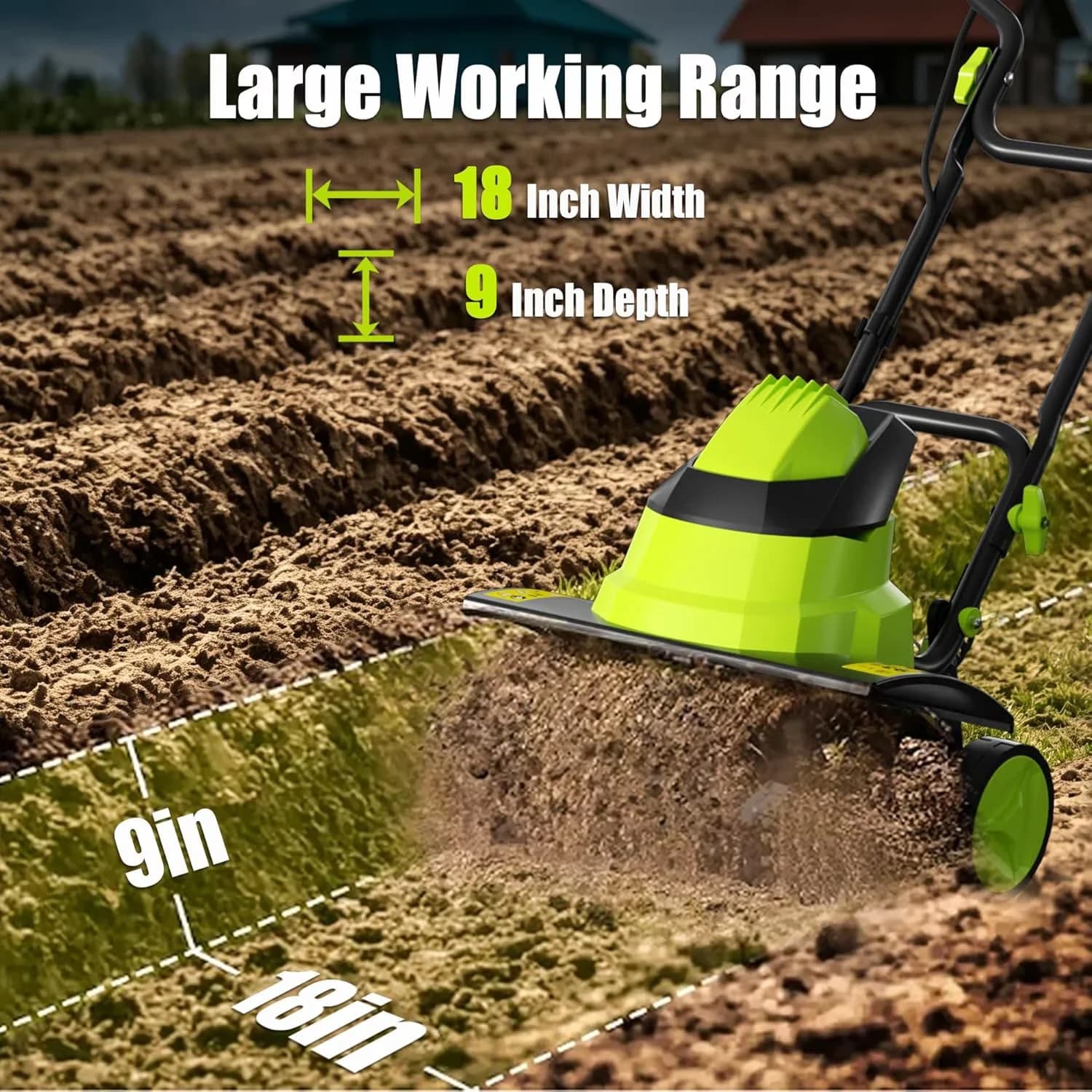 Compact Trillers Cultivator with 120V, Adjustable Wheels - Built to Last Model F03809
