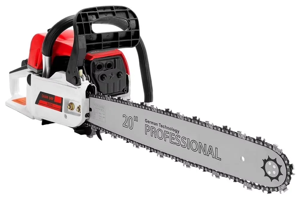 Versatile Chainsaw with Chain Brake, Fuel tank capacity: 18.6 fl oz (550 mL) - Red for Garden Model 218A0F