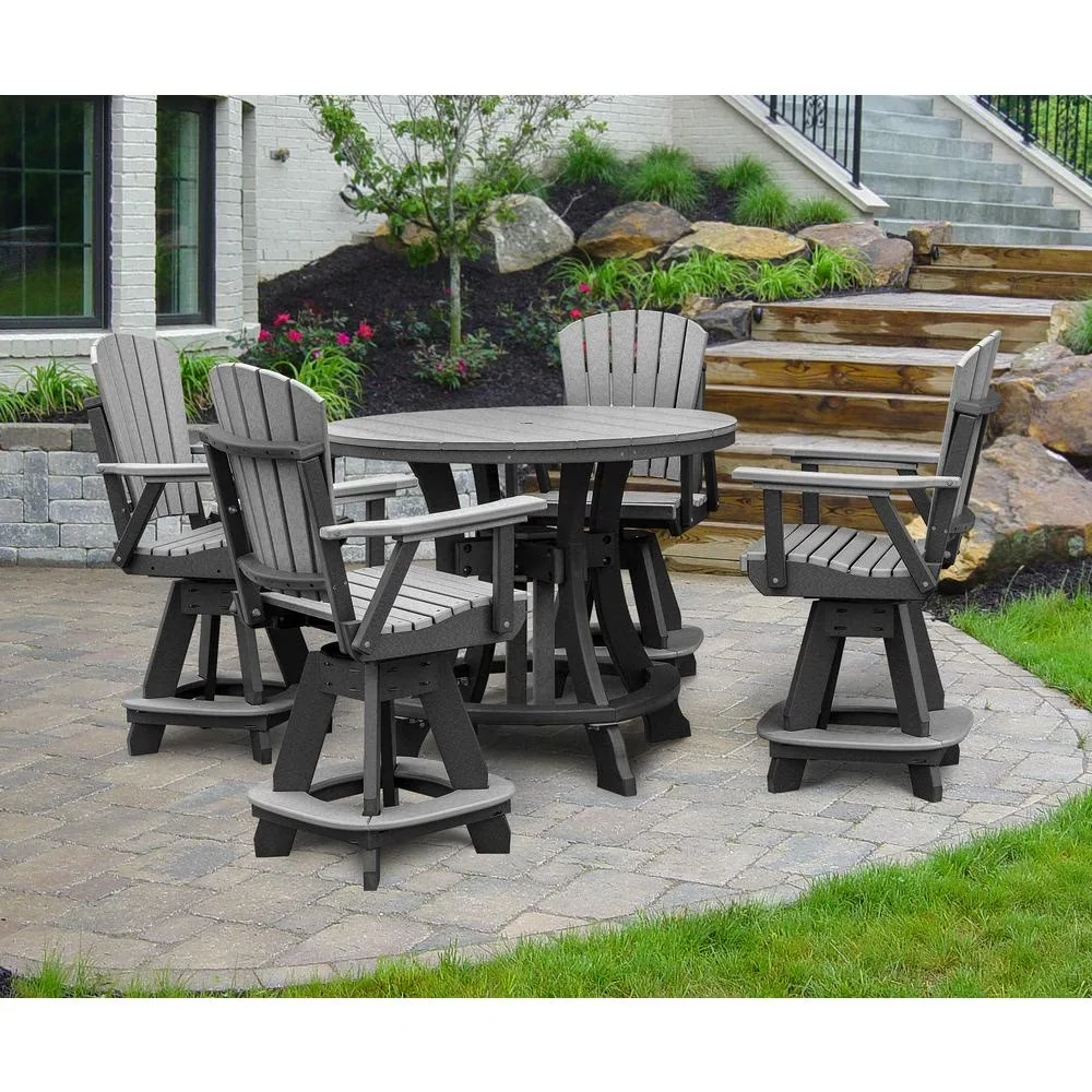 Patio Dining Set Efficient with Heavy duty base with built in foot rest - Gray Resin Model E957A2