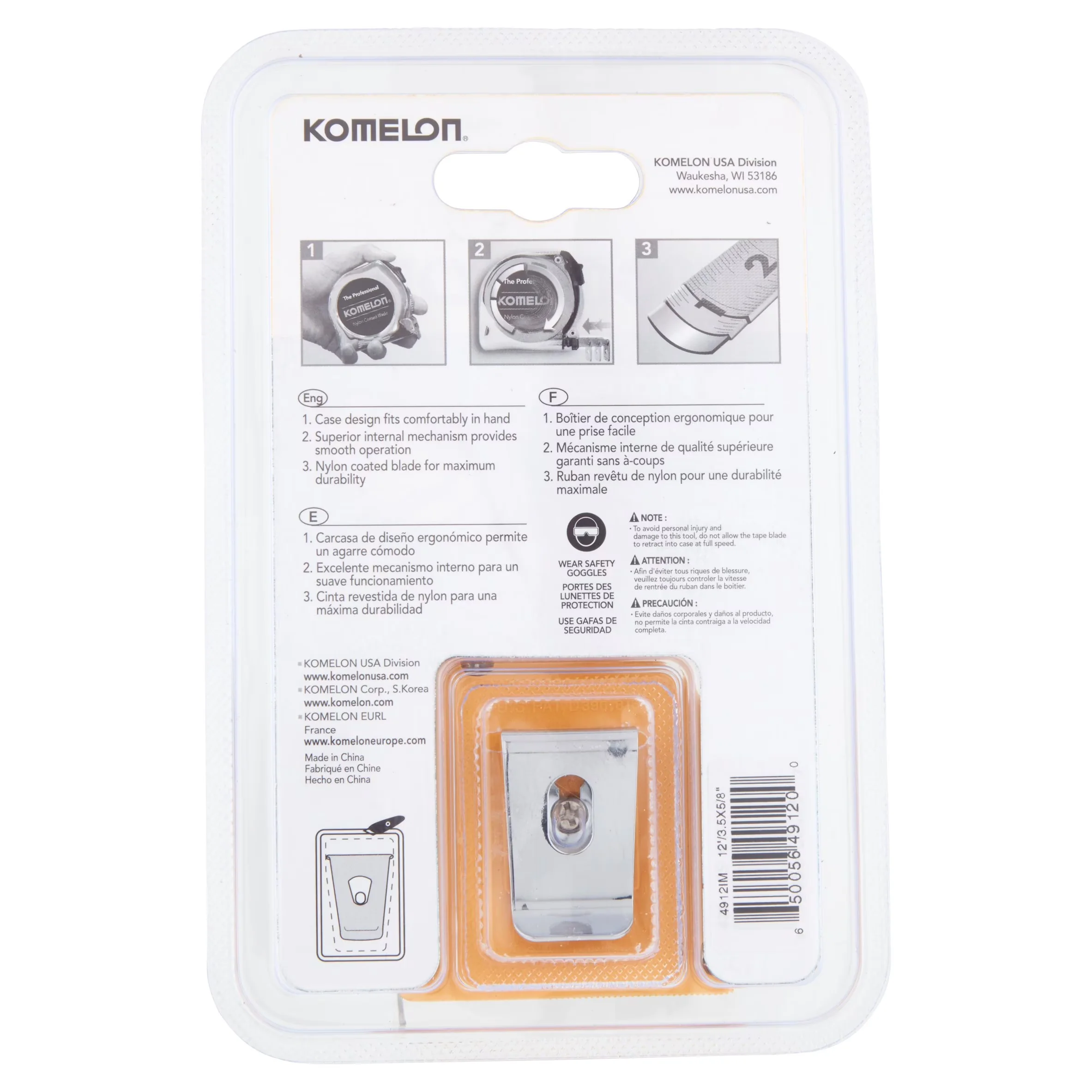Modern Measuring Layout with Ergonomic Design, Inch / Metric scale - Nylon Yellow Model 24CC61