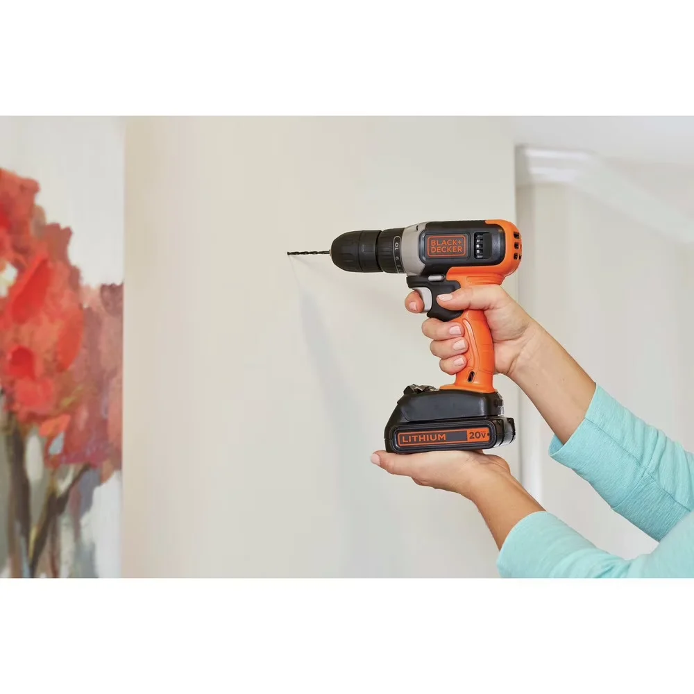 Quality Drills Driver with 20V, Battery Powered, 20V MAX Cordless Drill - Black Model A999AF