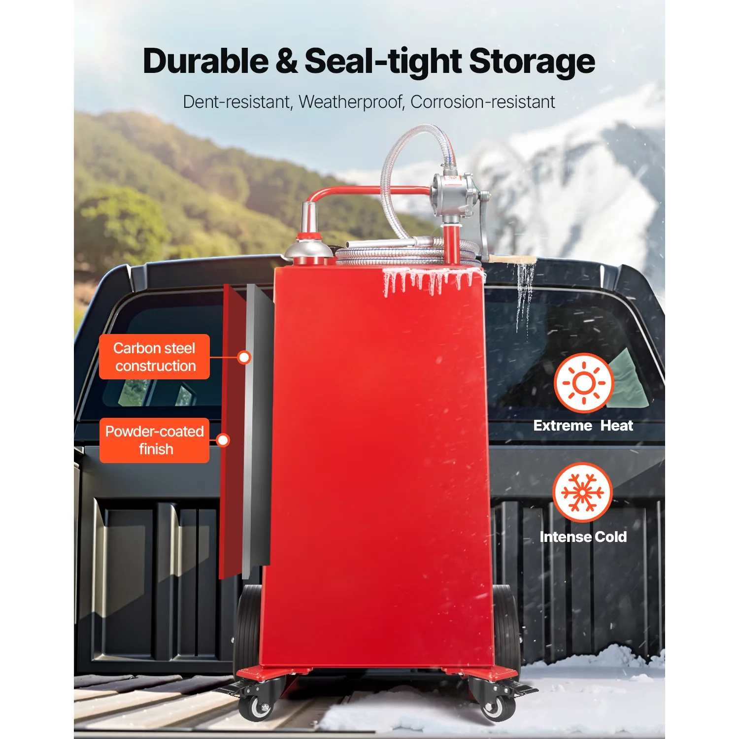 Replacement Parts Accessory Durable with Portable, Manual Pump - Carbon Steel Red Model 1EFE42
