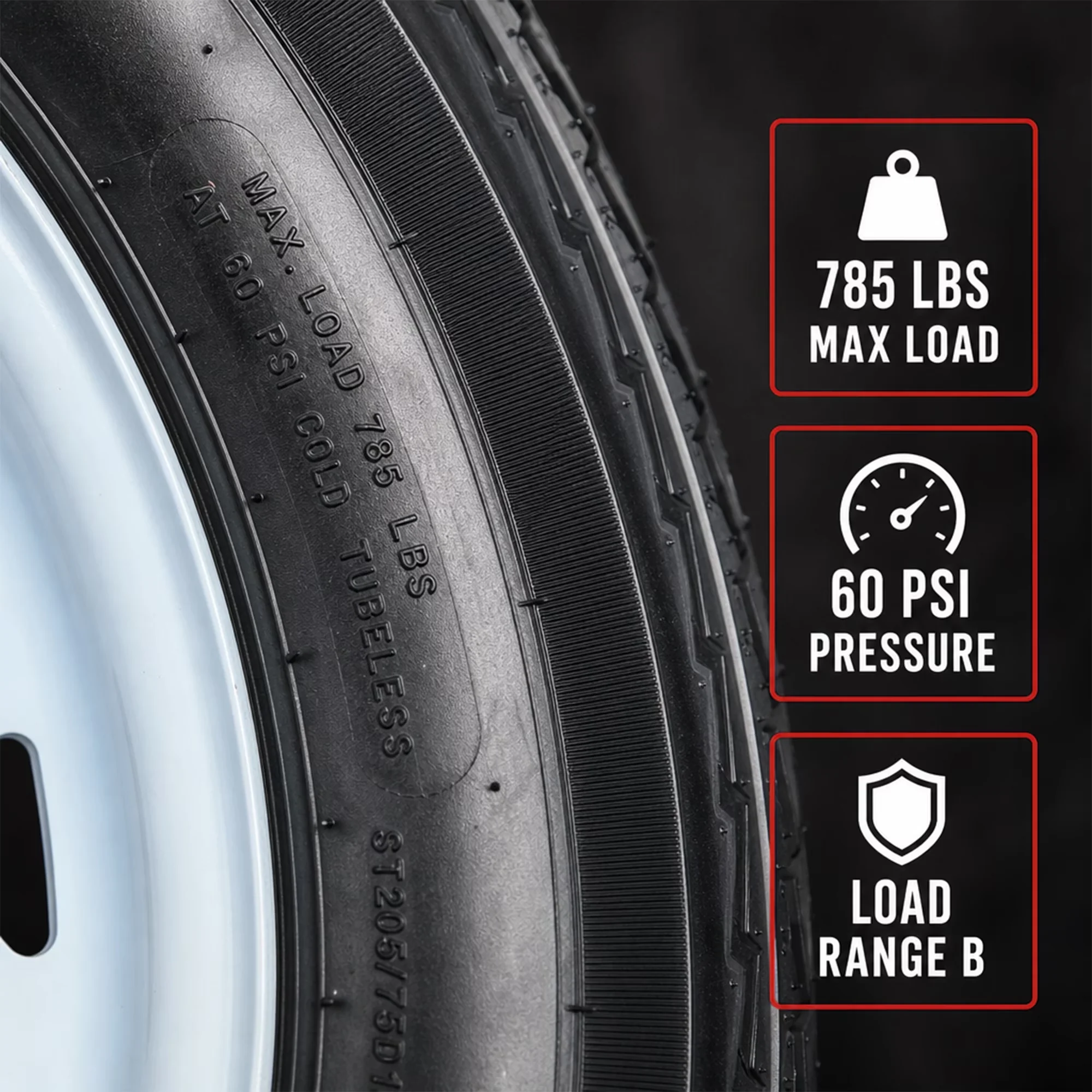 Essential Trailer Tire with Tire Size: 480-12 Load Range: B for Everyday Use - Model 49775B