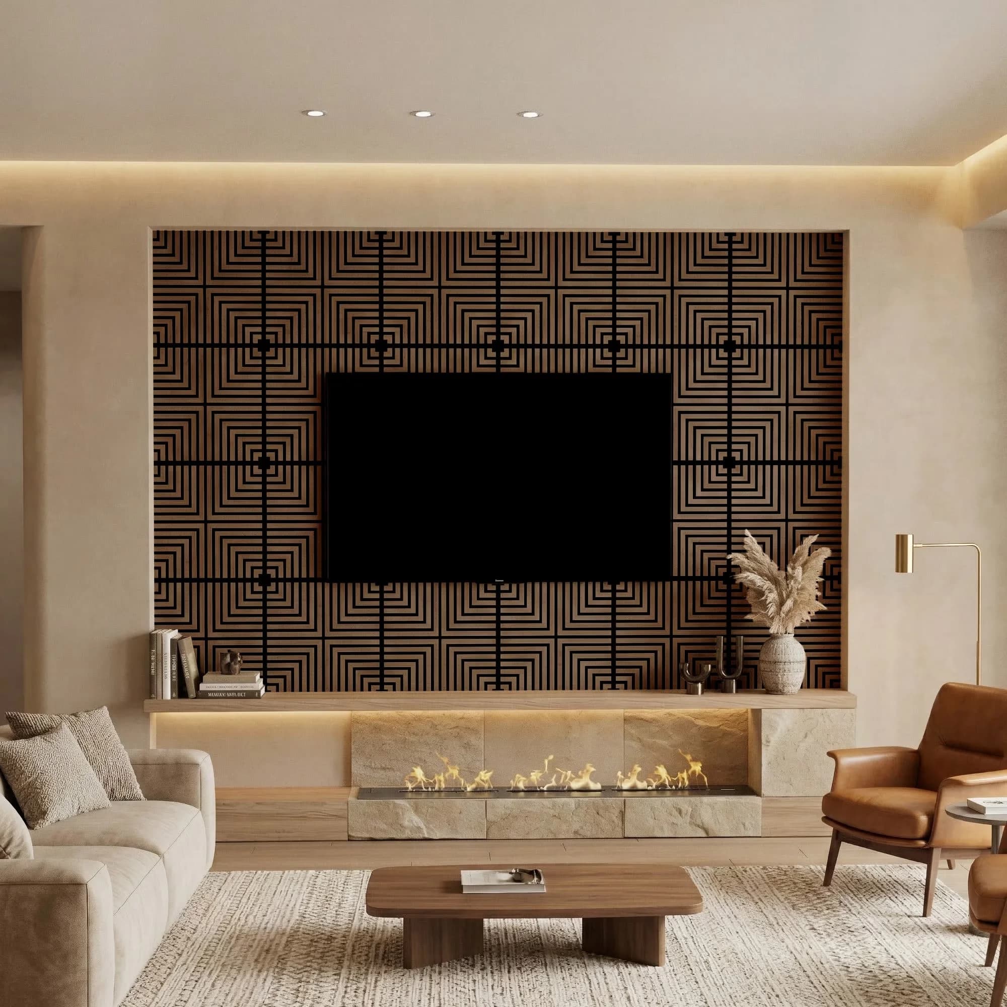 Sleek Wallpaper Wall Decals Wall Covering with Safe To Use, Zero Gap, Low Odor - Walnut 24" x 24" Model 93ED50