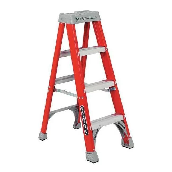 Ladders And Step Stool Sleek with Damage Resistant, Impact Absorbing - Fiberglass Orange Model 3E0A58