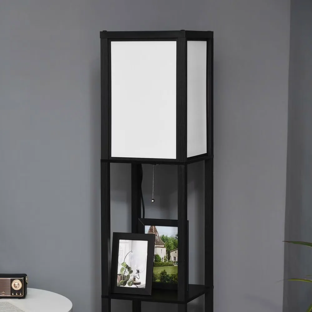 Floor Lamp Quality with LED, Adjustable Height, Shelf Lamps - Black for Living Room, Bedroom Model 9FB63C