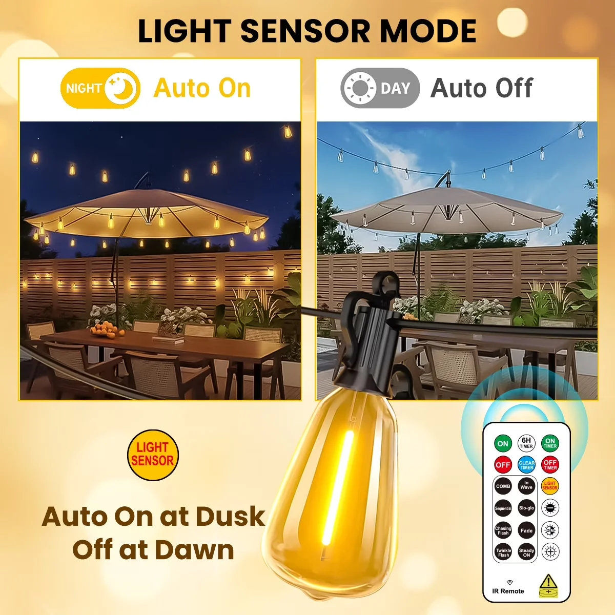 Essential Led Lighting with LED, Waterproof, 100+10FT Outdoor String Lights - Model 00D945