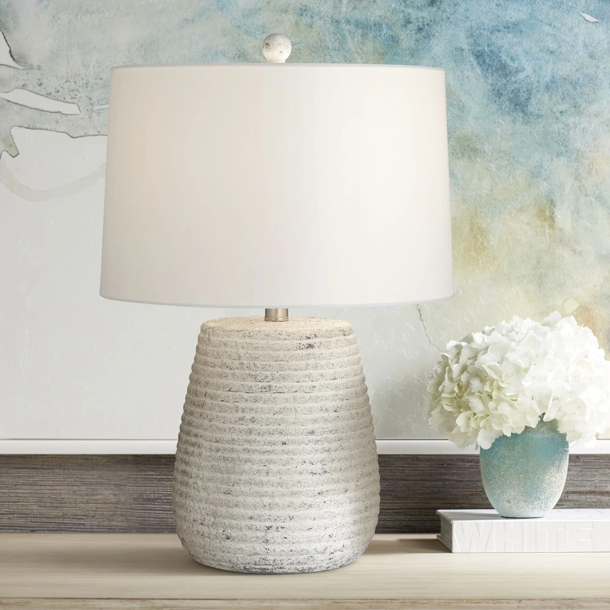 Table Lamp Compact with Incandescent, Transitional, Accent Lamps - Ceramic Gray Model CED823