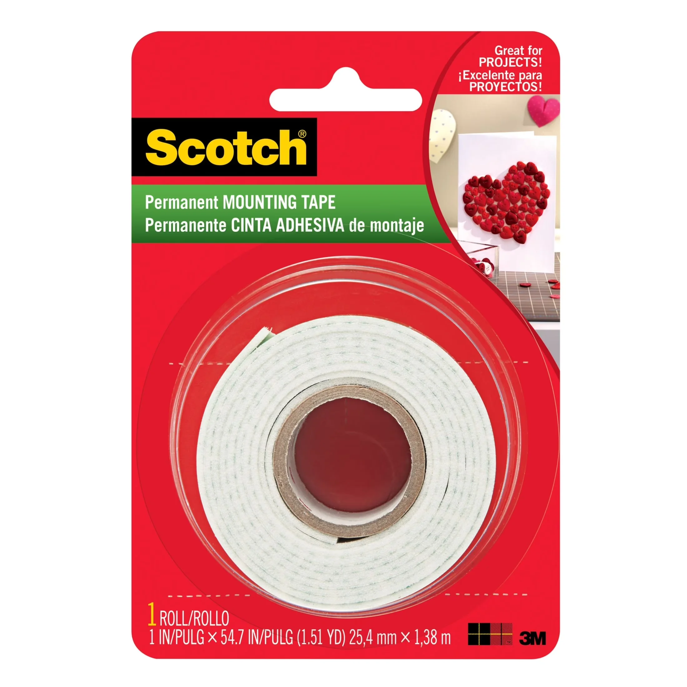 Damage-Free Hanging Classic with 1 Roll, Ideal for painted surfaces, 1 in x 54.7 in - White Model 431B3F