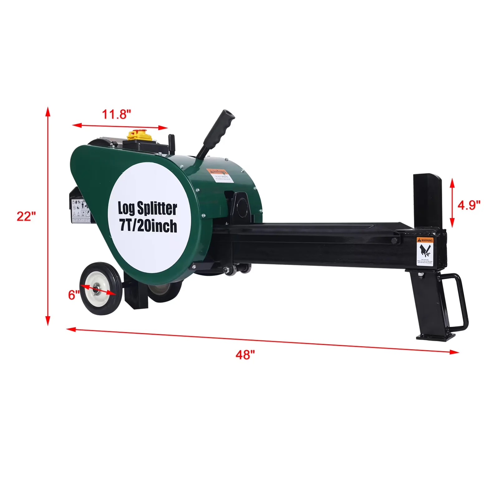 Logsplitter Innovative with Wheeled, 7 Ton Horizontal Electric Wood Splitter - Green Model 52DB3A