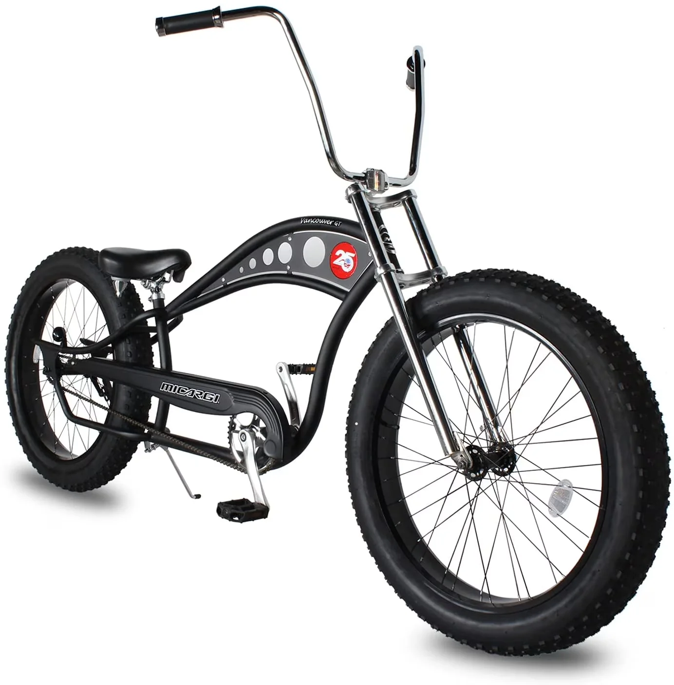 Cruiser Bike Professional with Adjustable Seat Height, Alloy Black Rims. 26x3.0 26H Black Tire, Matte Black - Black Model 3CD75E
