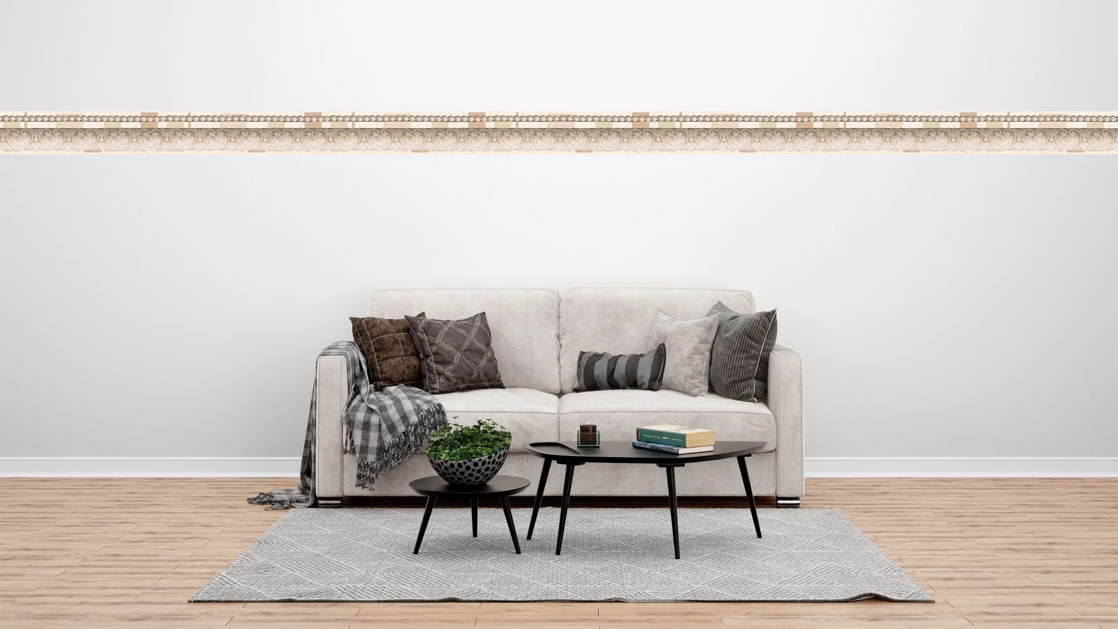 Premium Wallpaper Wall Decals Wall Covering with Washable, 15 ft x 7 in, Peel and Stick Self Adhesive Border - High Quality Vinyl... Model 3294EB