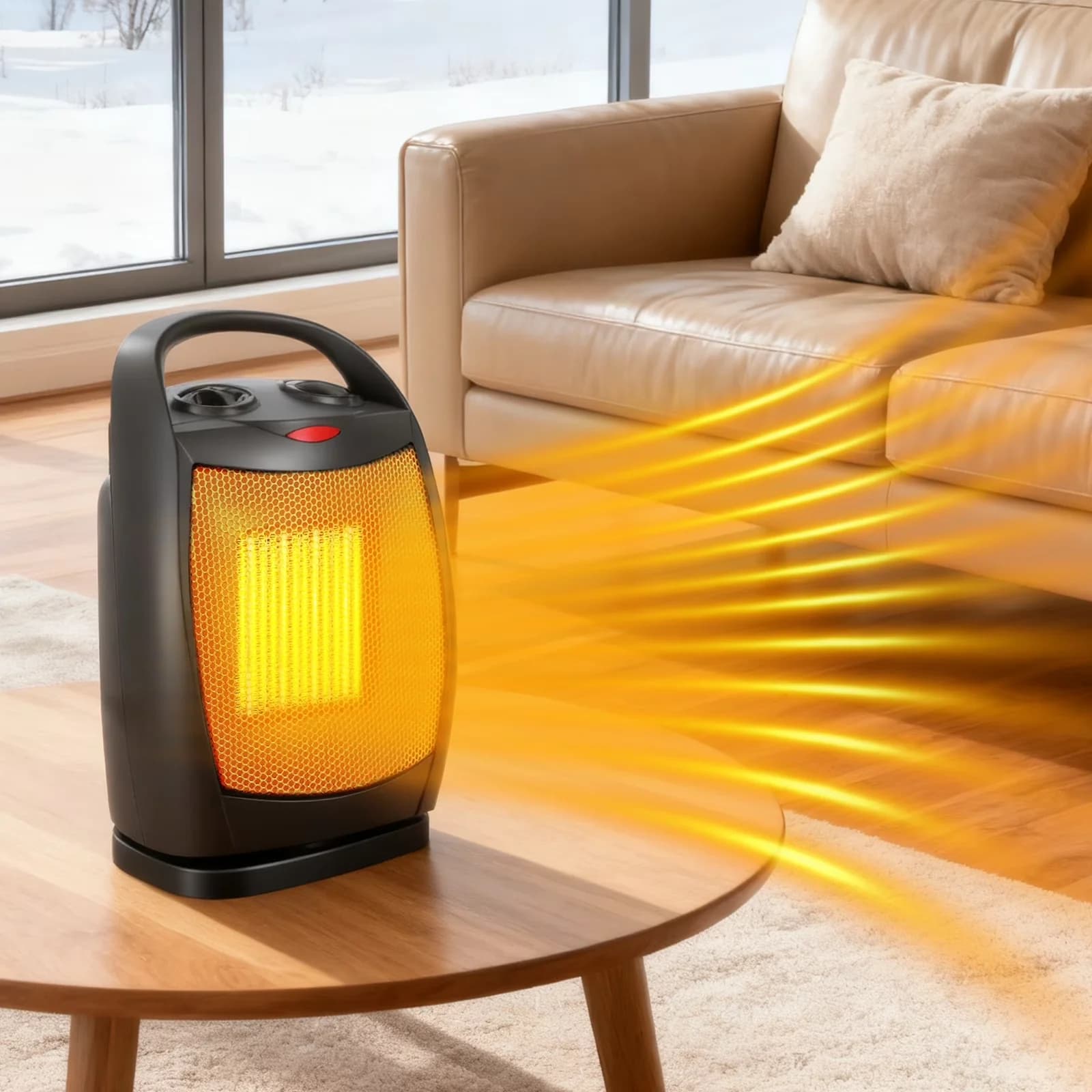 Professional Portable And Electric Space Heater with 1500W, Adjustable - Black-Type C Model 1B22C0