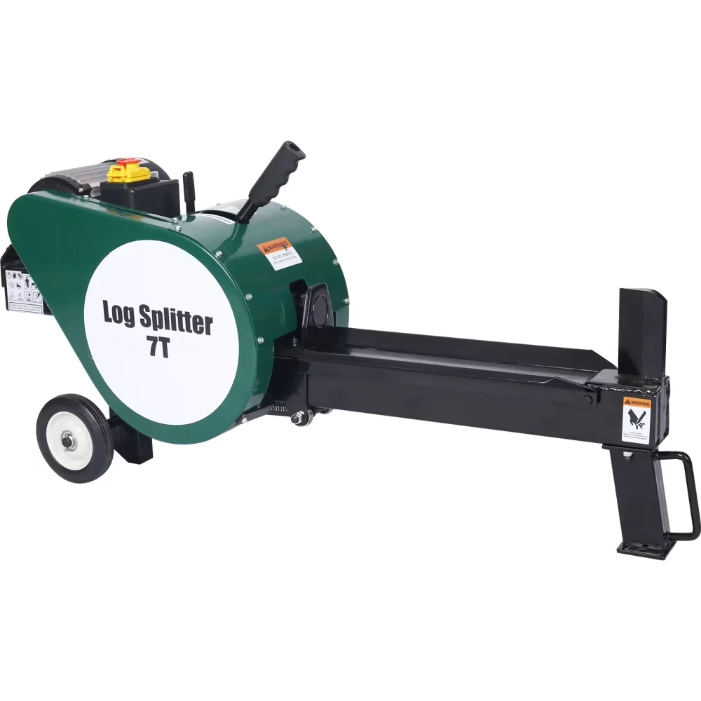 Versatile Logsplitter with Wheeled, Double Flywheel Electric Log Splitter, 7 Ton Hotizontal 2HP 16A - Model 739273