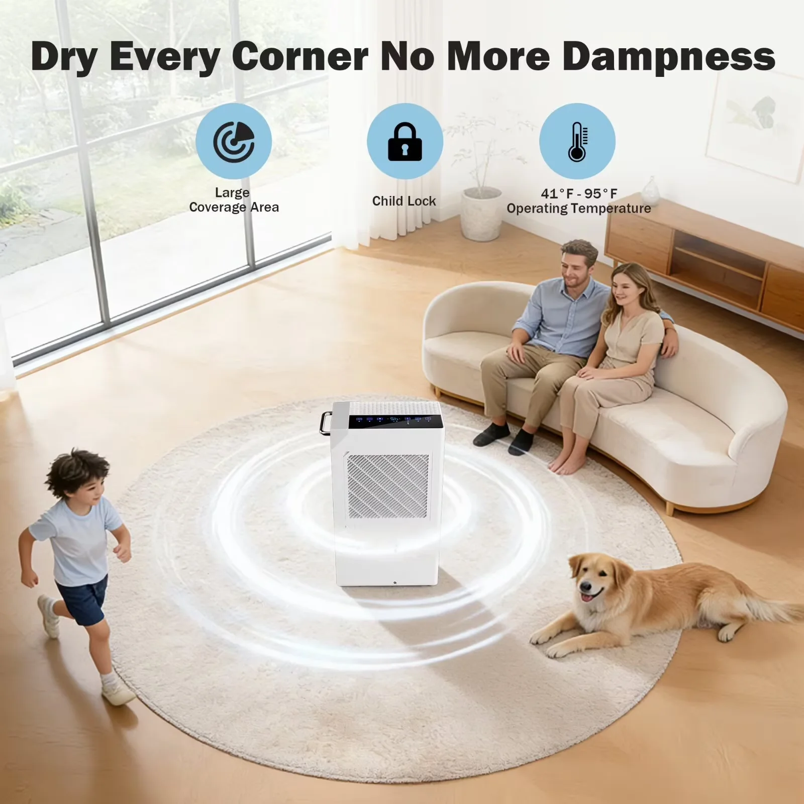 Stylish Dehumidifier with Variable Speed - Black Basement - Premium Collection Model DBCC65